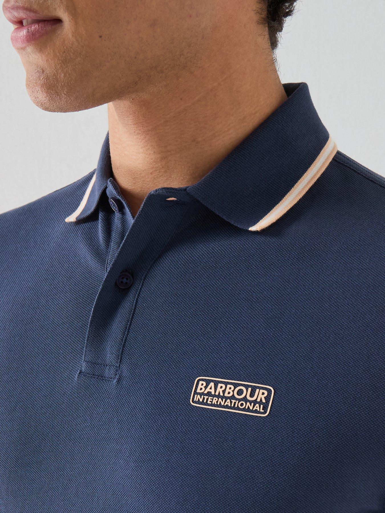 Image 6 of 6 of Barbour International Evan Tipped Polo Shirt - Navy