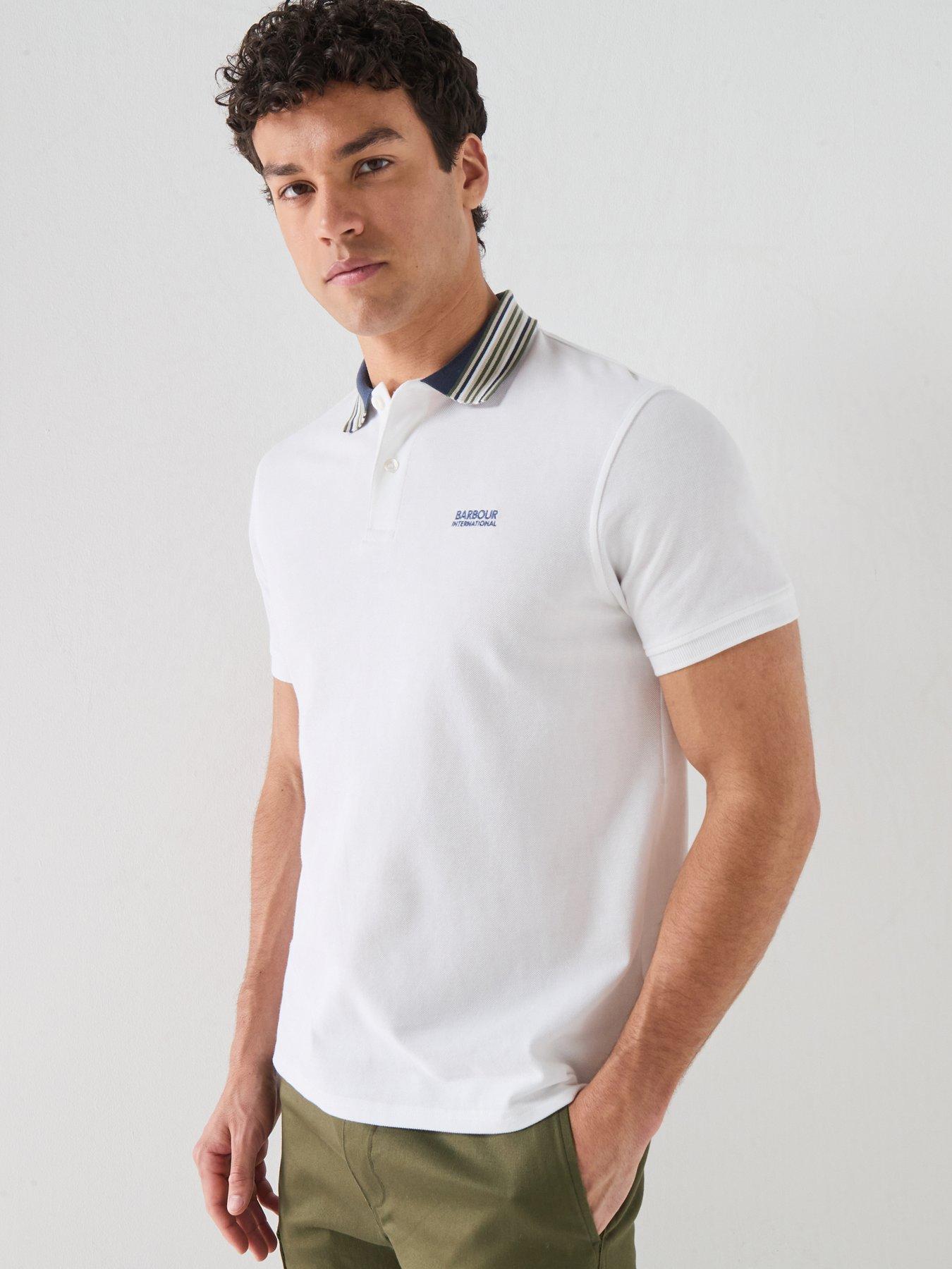Image 1 of 6 of Barbour International International Neville Tipped Polo Shirt - White