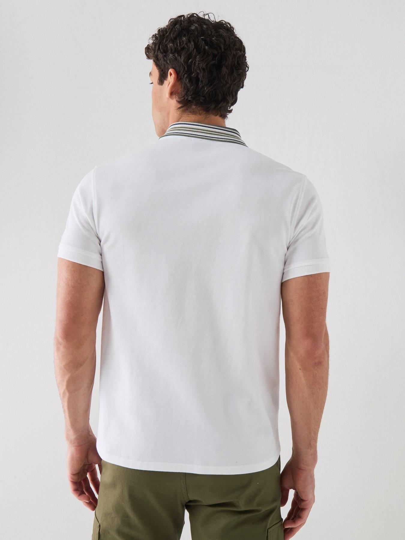Image 2 of 6 of Barbour International International Neville Tipped Polo Shirt - White