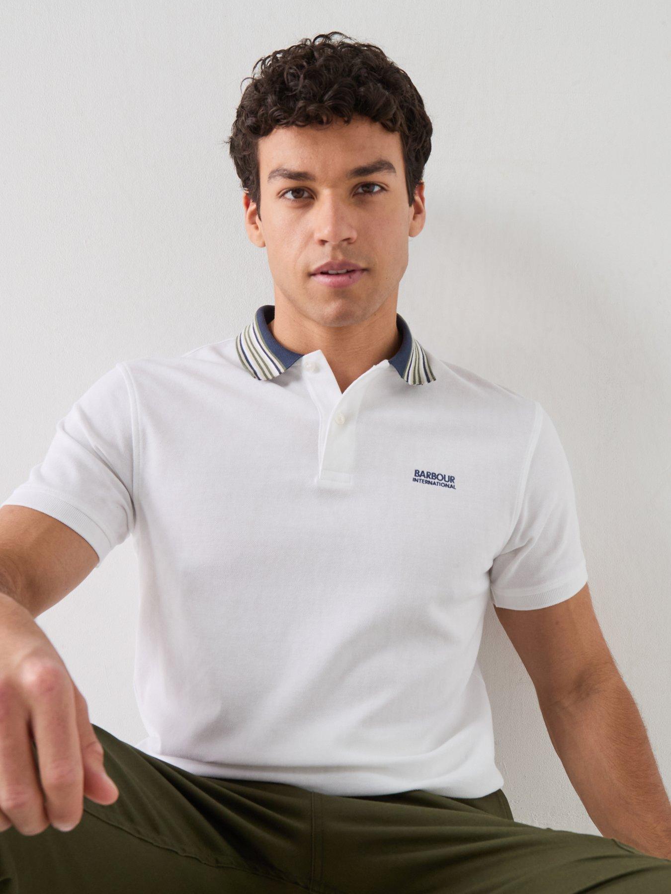 Image 6 of 6 of Barbour International International Neville Tipped Polo Shirt - White