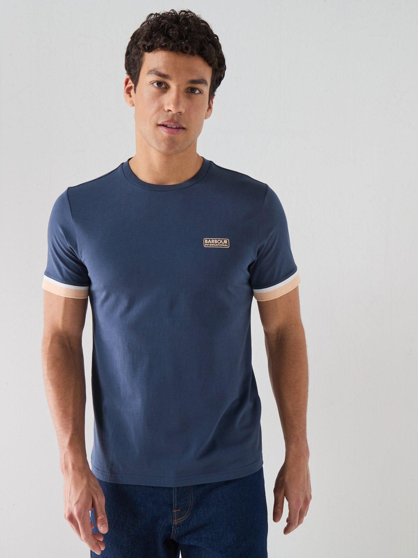 Barbour International Deep Cuff Evan Tipped T-Shirt - Navy