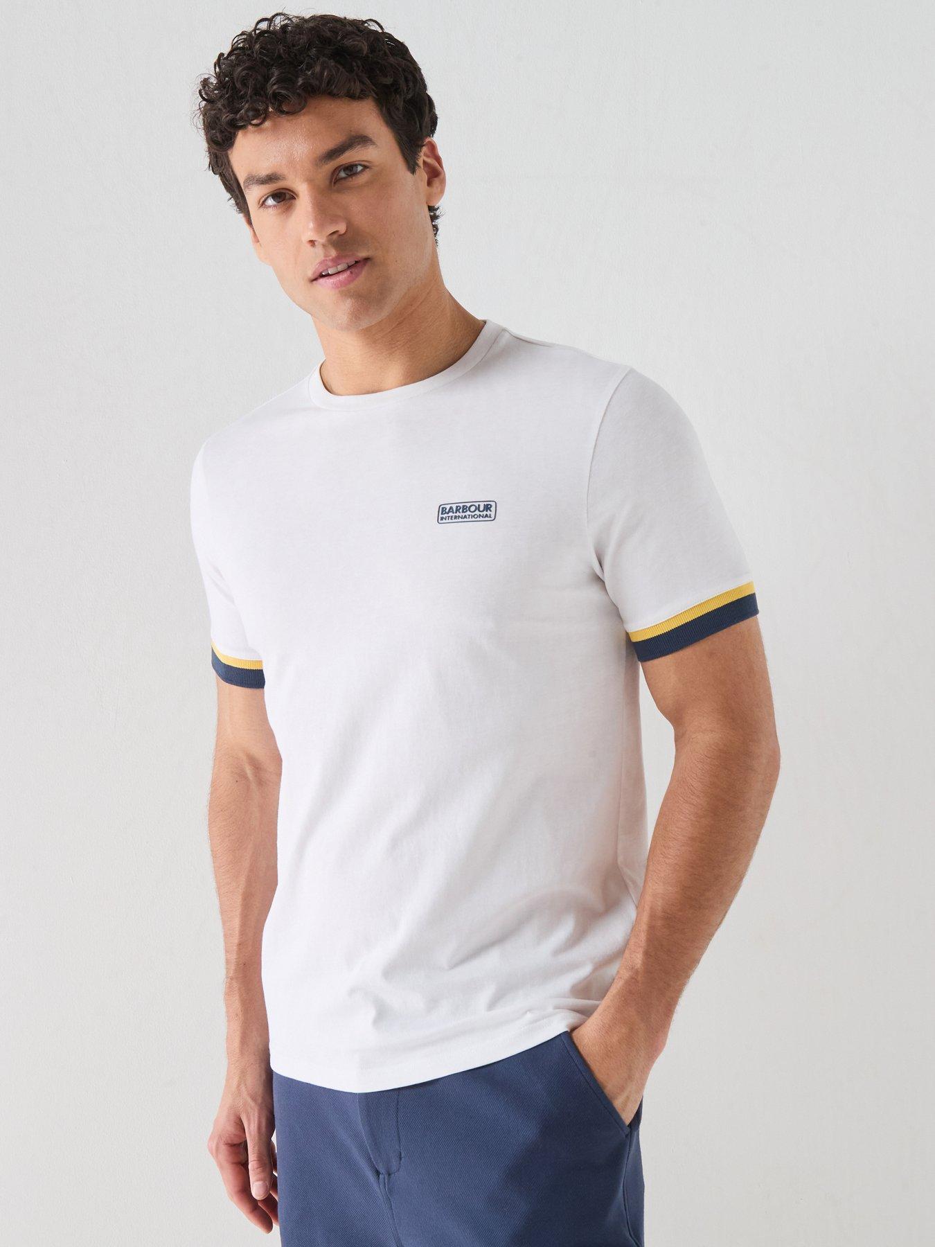 Barbour International Deep Cuff Evan Tipped T-Shirt - White