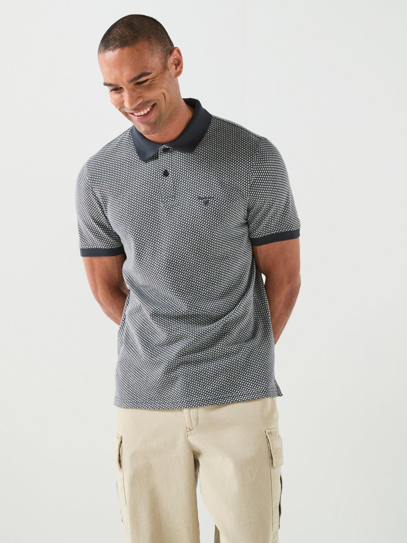 Barbour Copgrove Tailored Fit Jacquard Polo Shirt - Navy