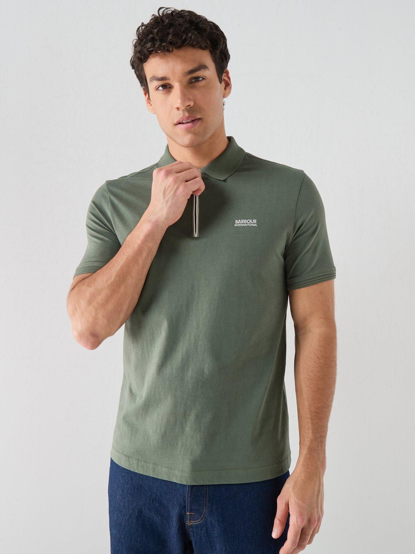 Barbour International Ashmann Zipped Polo Shirt - Green