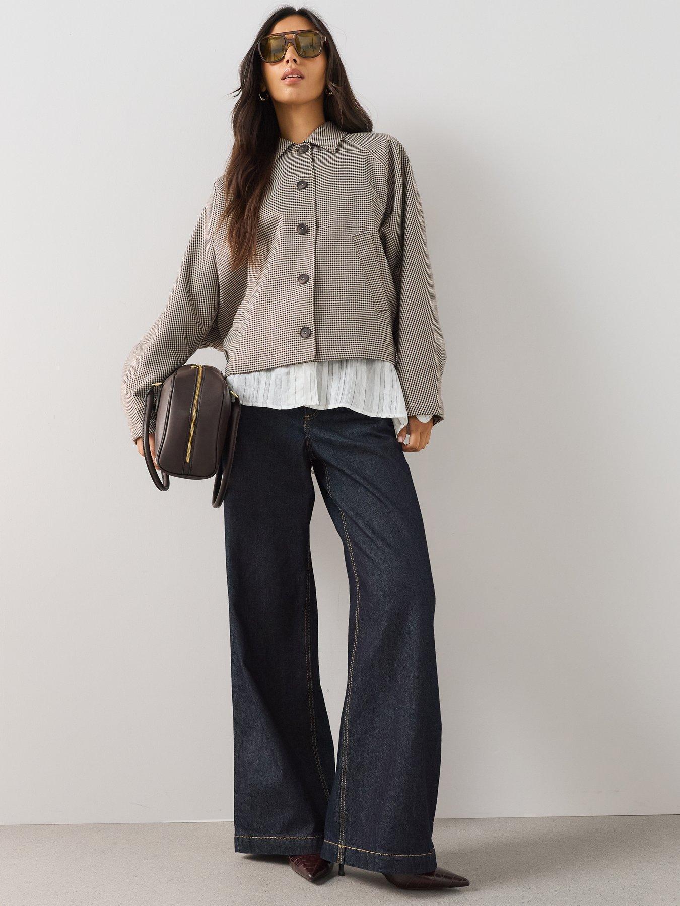 Image 3 of 7 of The Very Collection Batwing Heritage Check Jacket - Print<br />&nbsp;