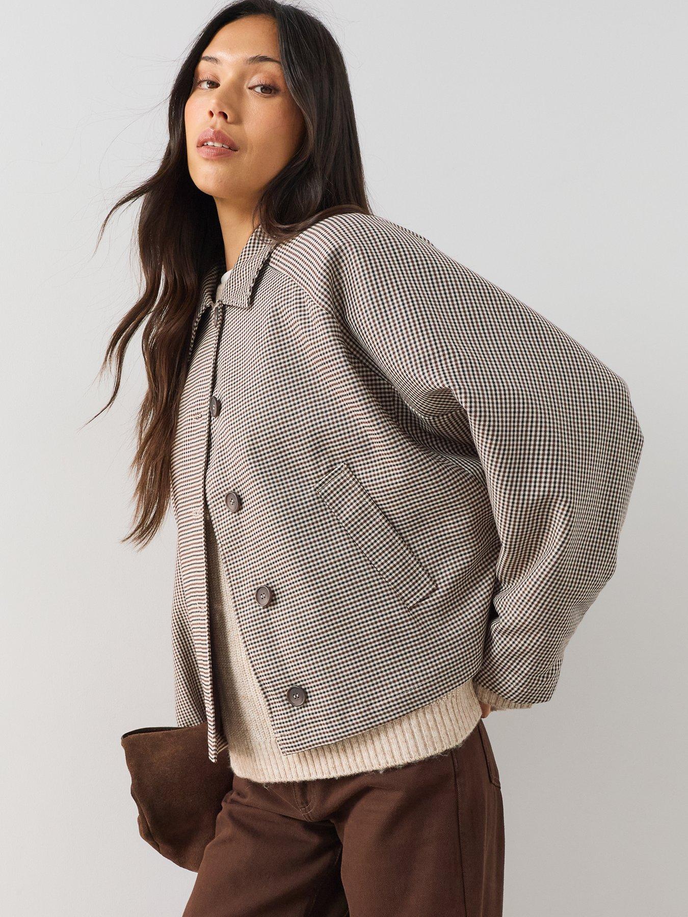 Image 4 of 7 of The Very Collection Batwing Heritage Check Jacket - Print<br />&nbsp;