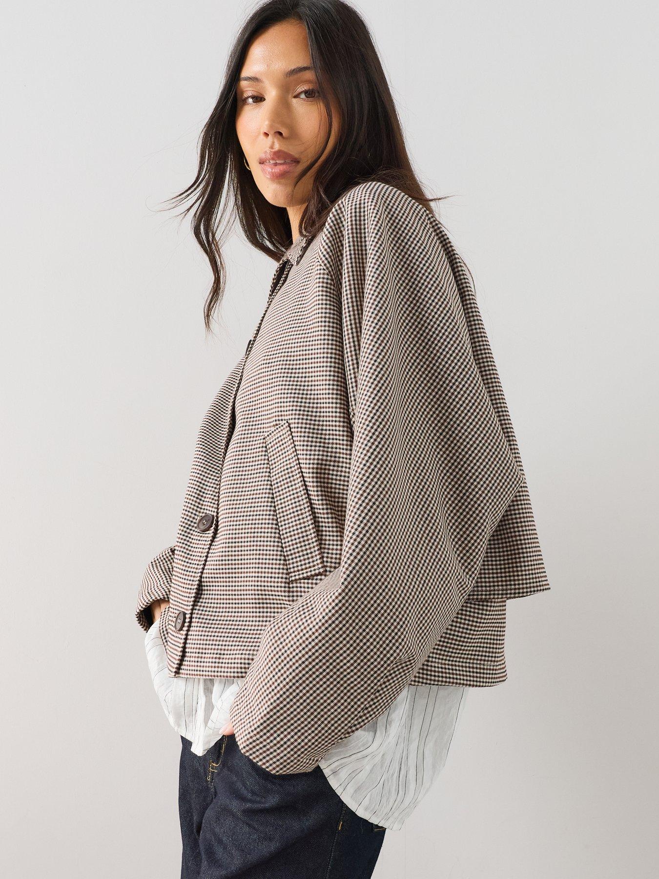 Image 6 of 7 of The Very Collection Batwing Heritage Check Jacket - Print<br />&nbsp;