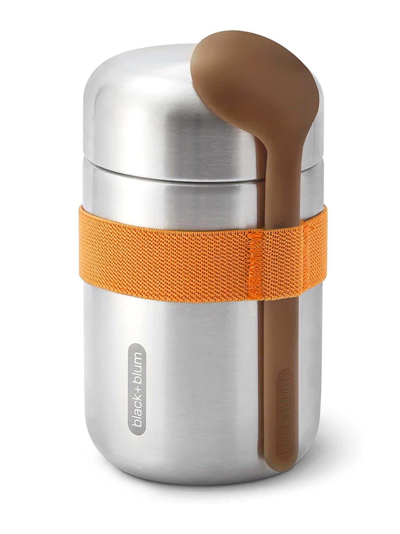 Black+Blum Food Flask With Wooden Spoon 400ml - Orange