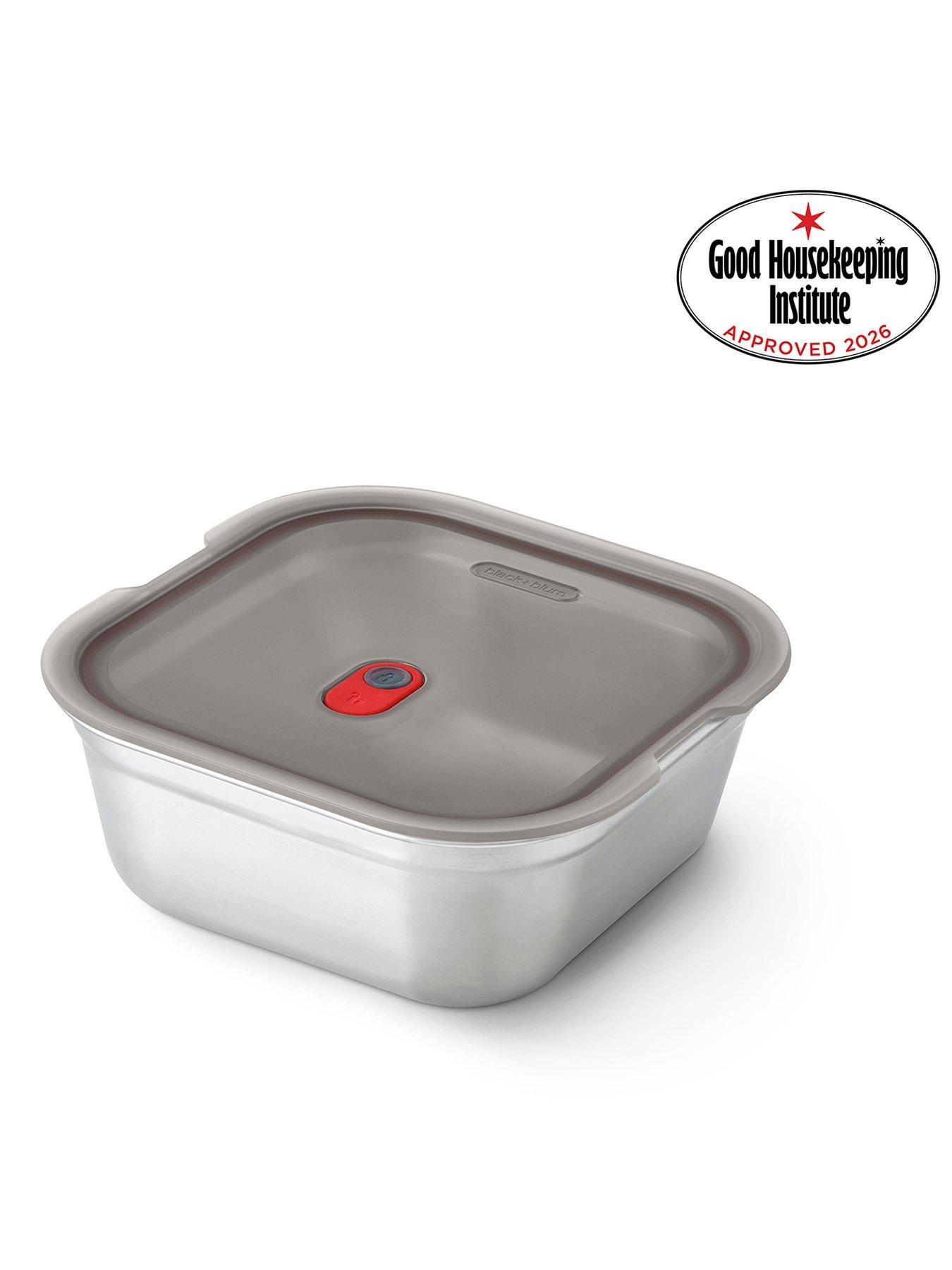 Black+Blum Microwavable Steel Multifunction Meal Prep Square Box Large - Grey