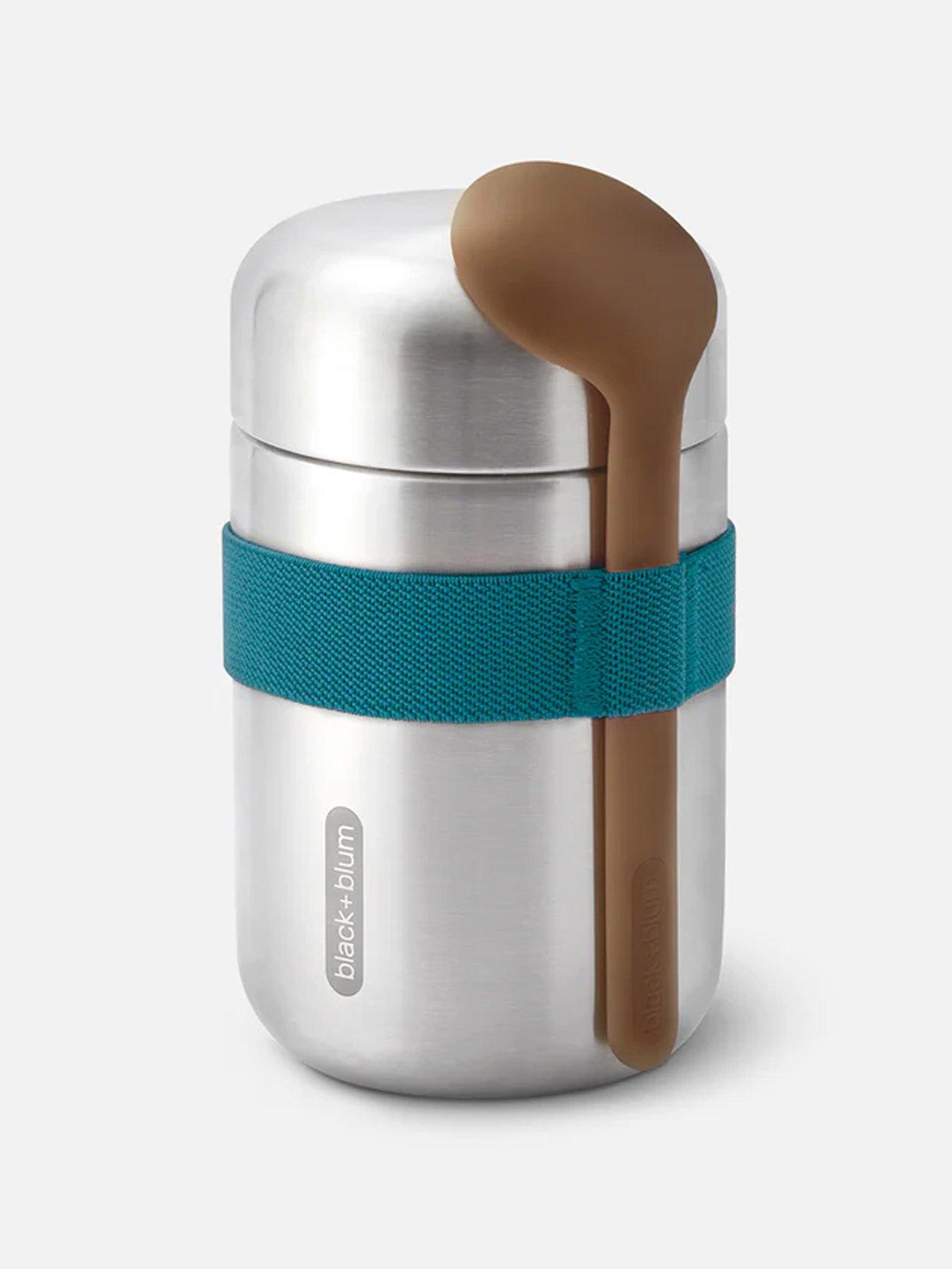 Black+Blum Food Flask With Wooden Spoon 400ml - Ocean
