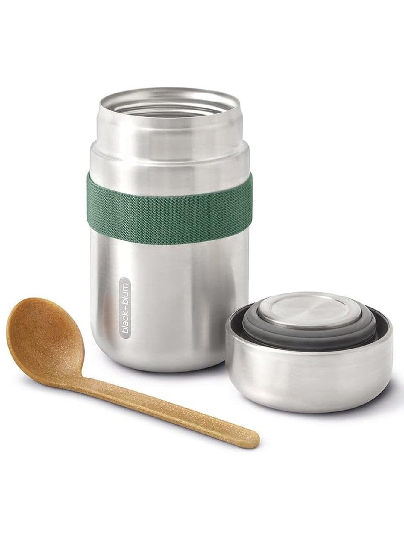 Black+Blum Food Flask With Wooden Spoon 400ml - Olive