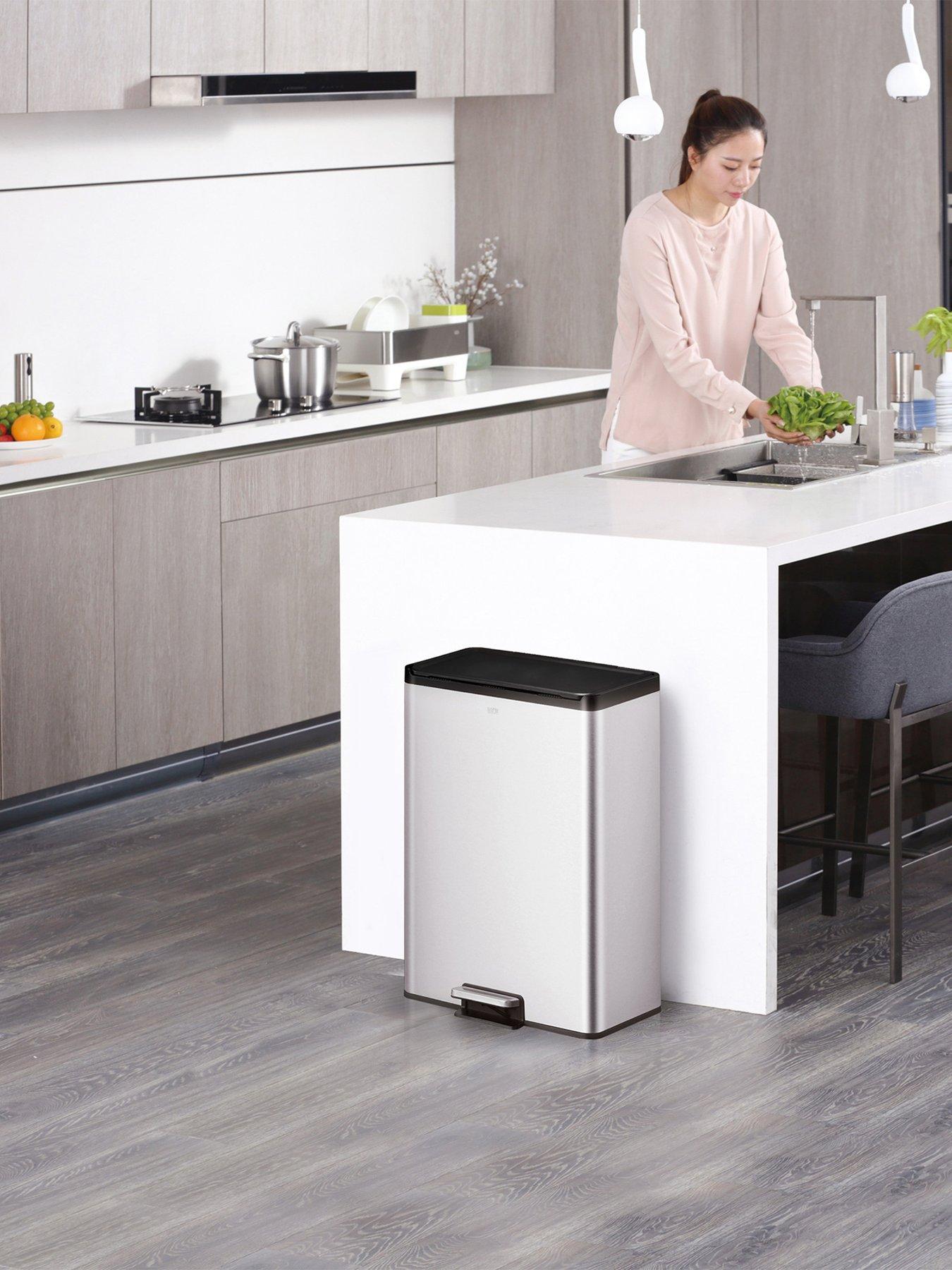 Image 1 of 4 of Eko Eko Essential Recycling Pedal Bin 20l+20l - Silver