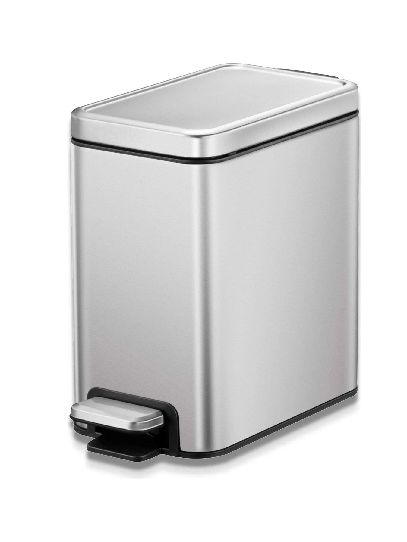 EKO Stella Stainless Steel Slim Pedal Bin 6l - Silver