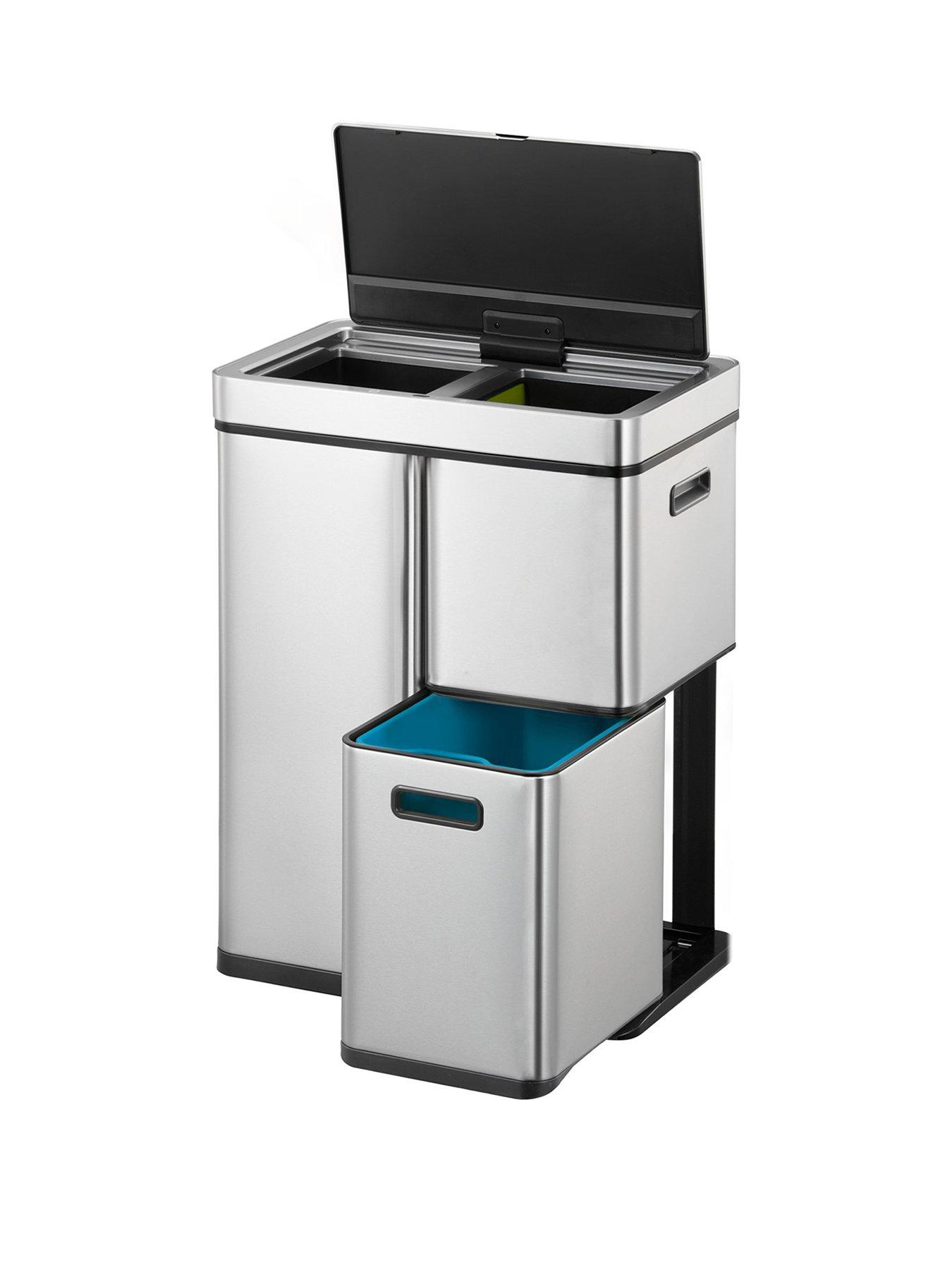 Image 2 of 6 of EKO Mirage Plus Recycling Sensor Bin 30+15+15l - Silver