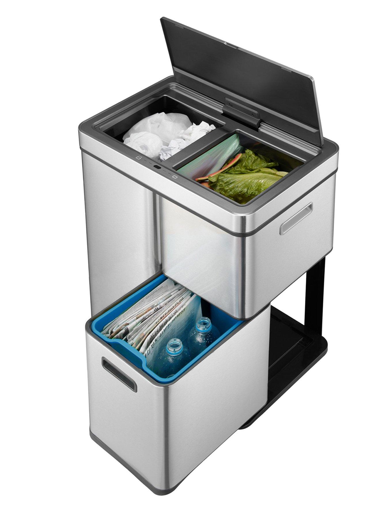 Image 3 of 6 of EKO Mirage Plus Recycling Sensor Bin 30+15+15l - Silver