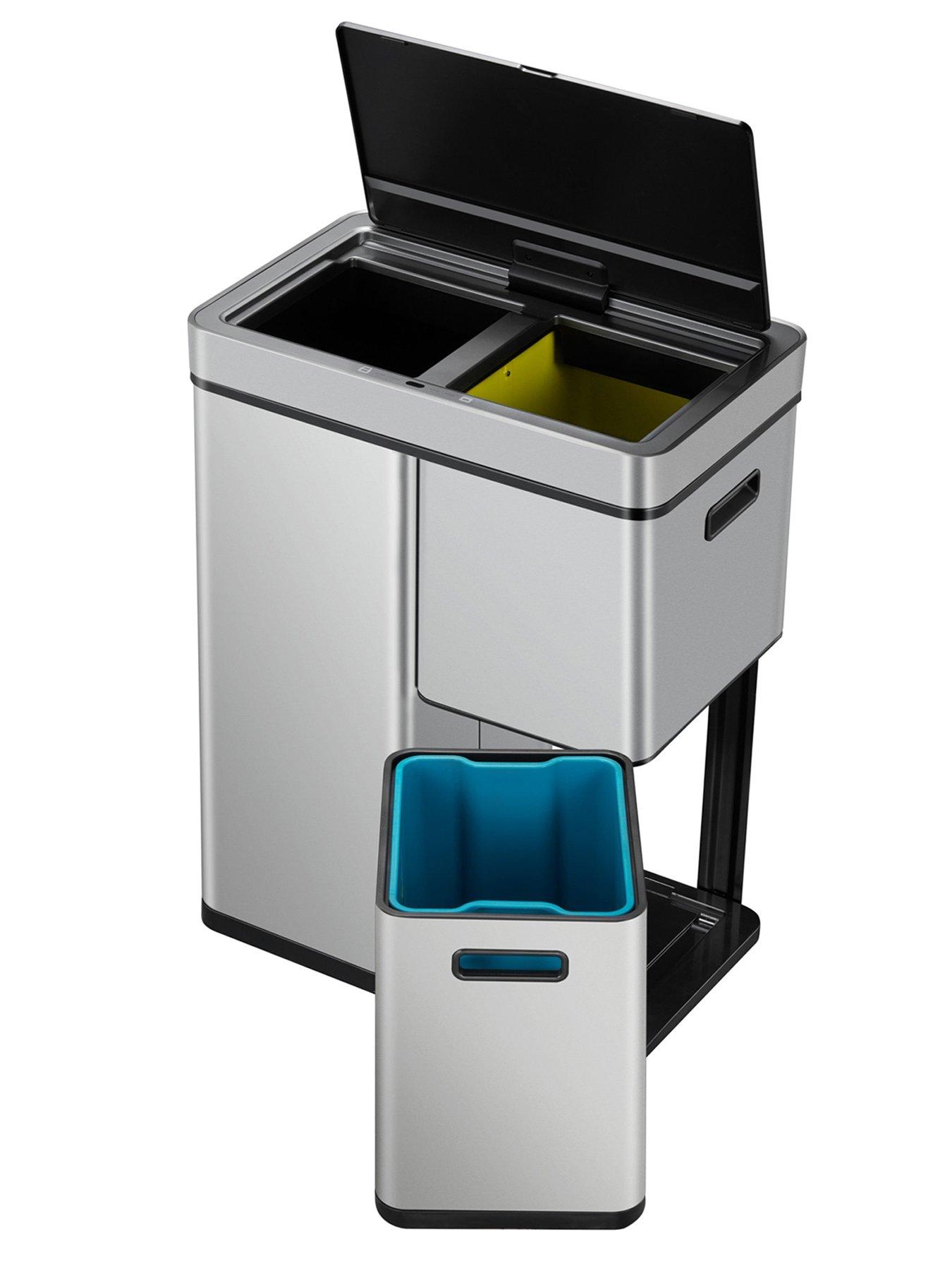 Image 4 of 6 of EKO Mirage Plus Recycling Sensor Bin 30+15+15l - Silver
