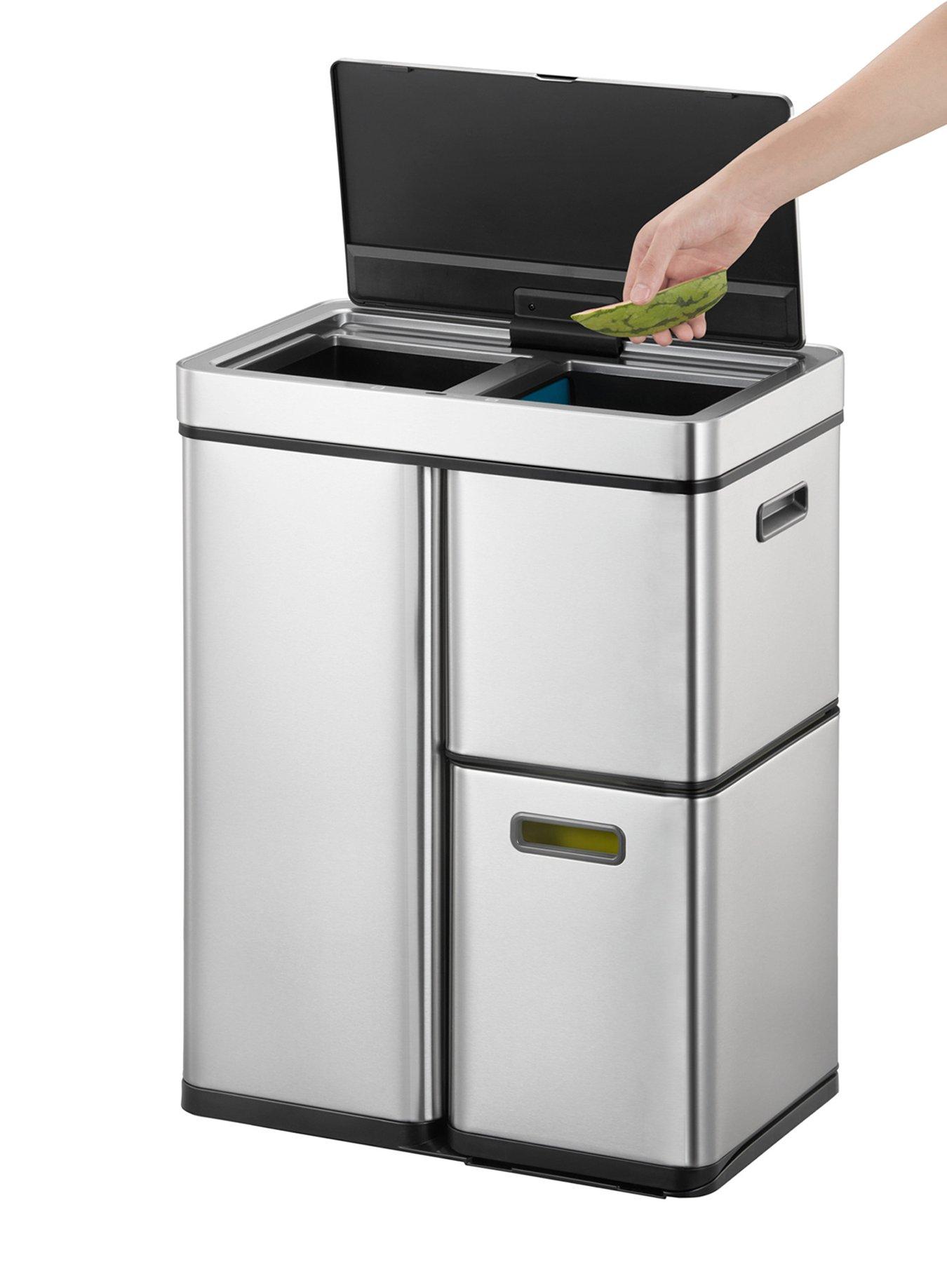 Image 5 of 6 of EKO Mirage Plus Recycling Sensor Bin 30+15+15l - Silver