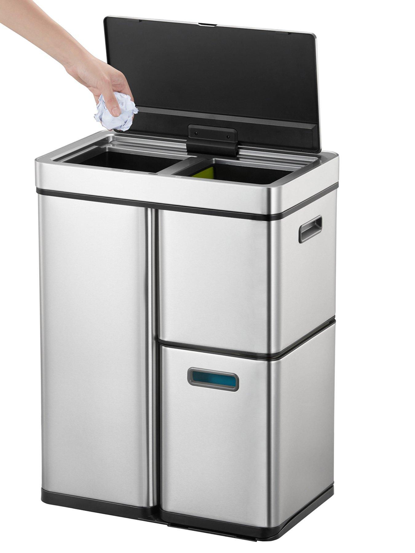 Image 6 of 6 of EKO Mirage Plus Recycling Sensor Bin 30+15+15l - Silver