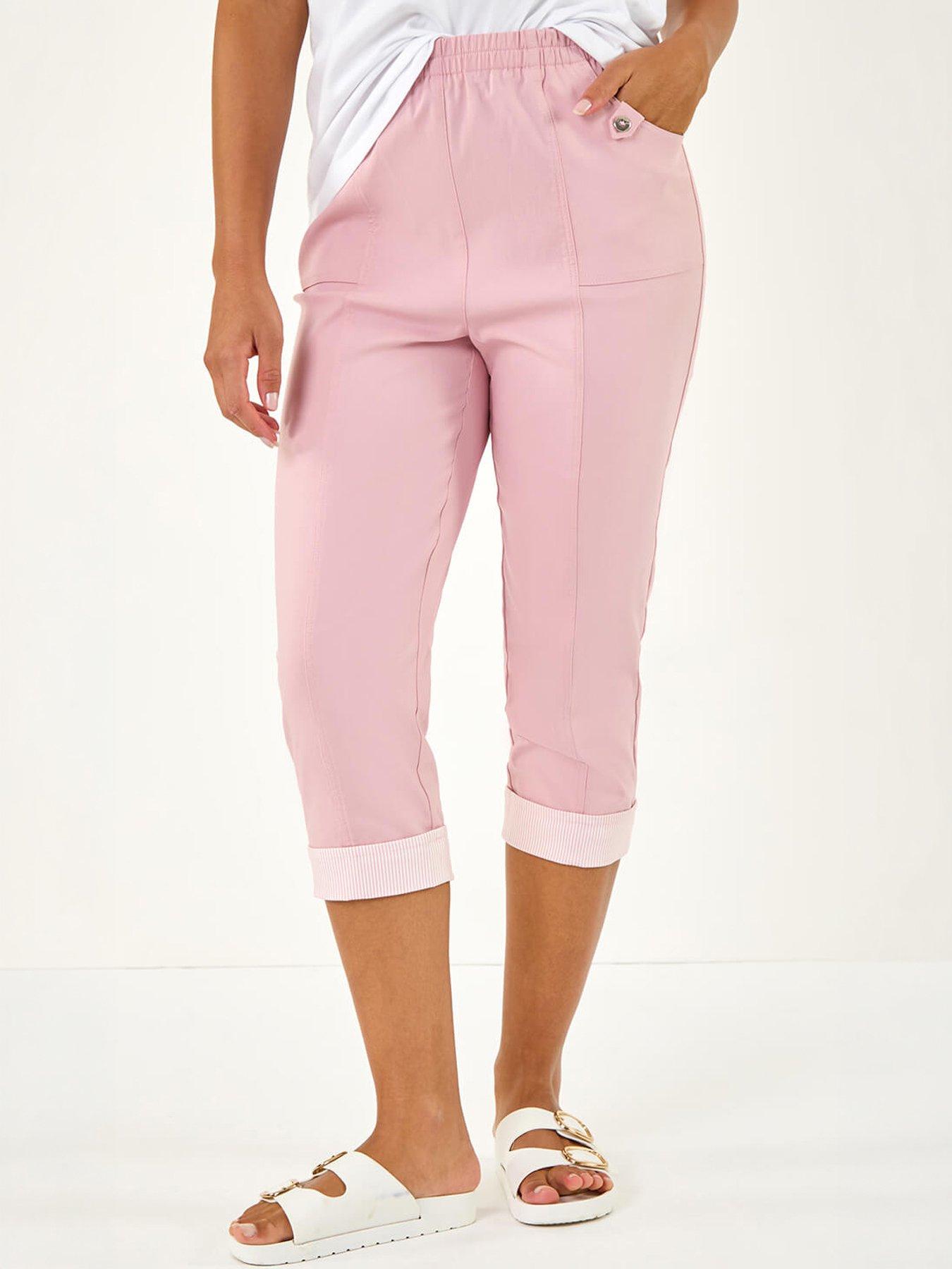 Image 3 of 5 of Roman Contrast Detail Cropped Stretch Trouser