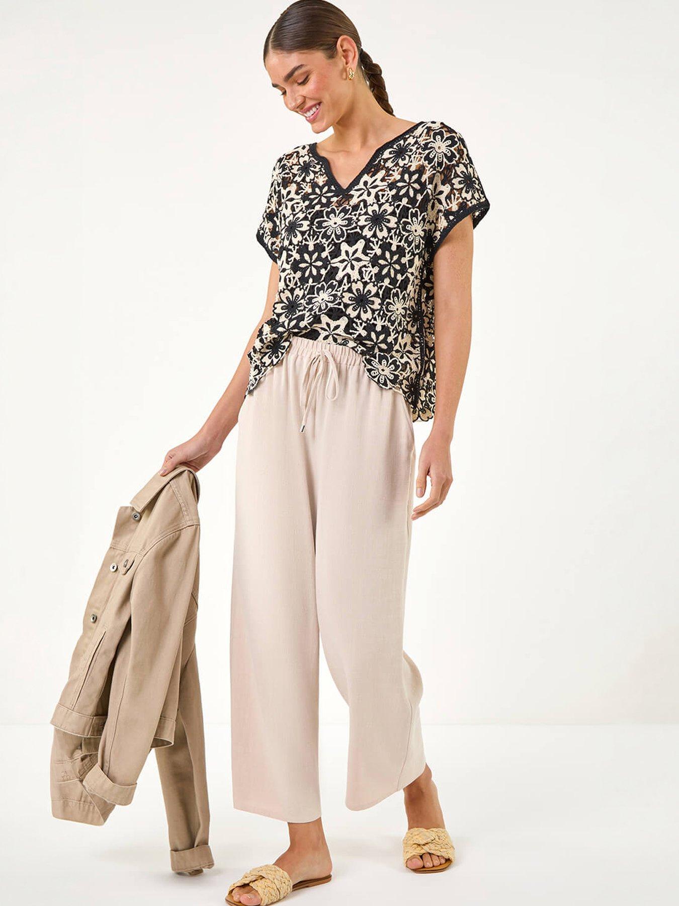 Image 5 of 5 of Roman Cropped Linen Trouser