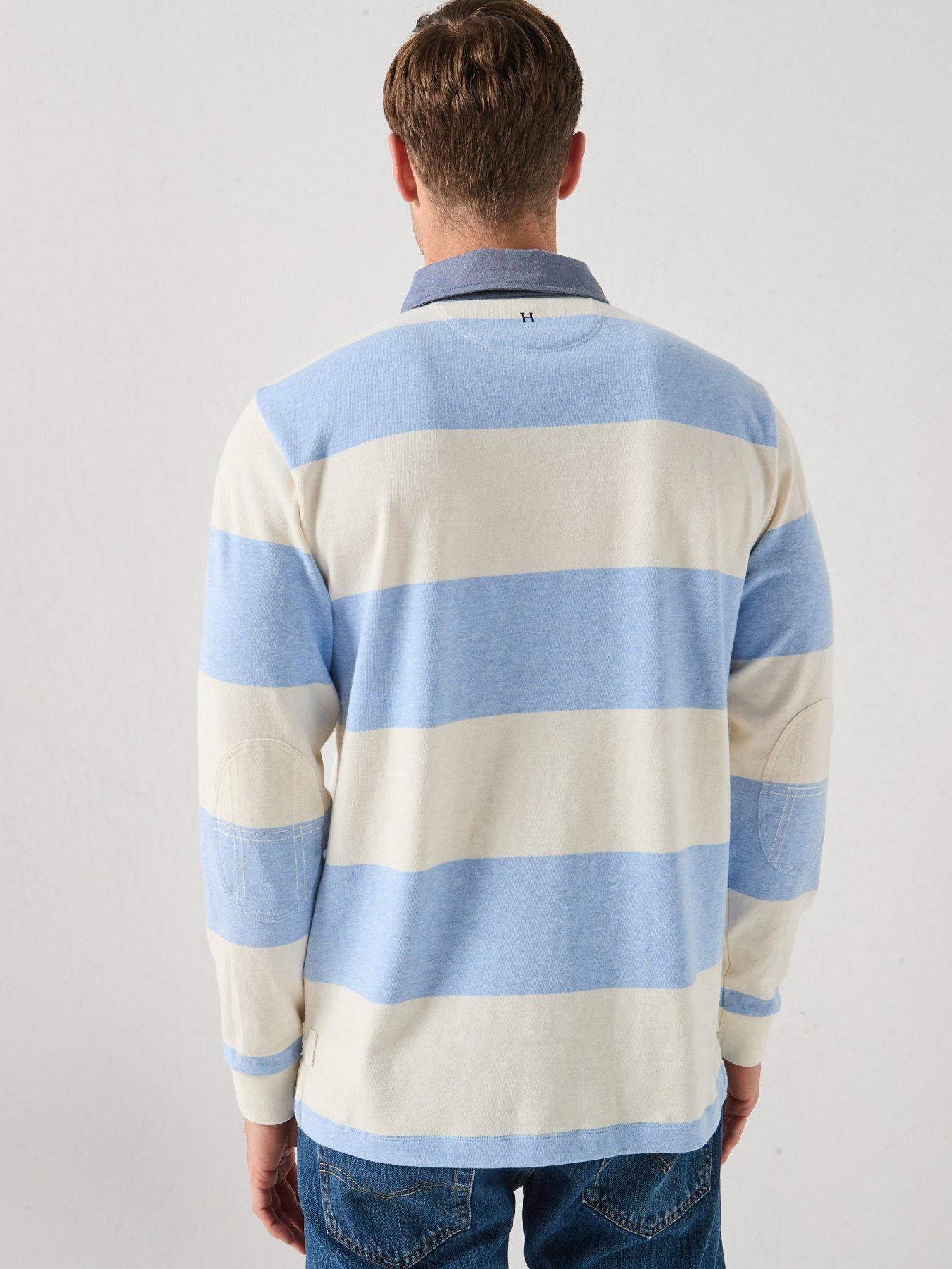 Image 2 of 6 of Hackett Branded H Striped Rugby Shirt - Blue