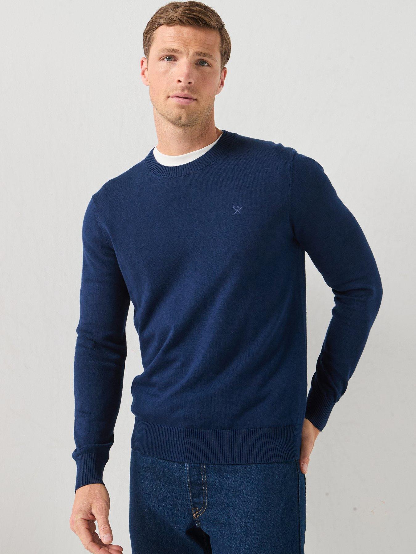 Hackett Essential Cotton Crew Knitted Jumper - Navy