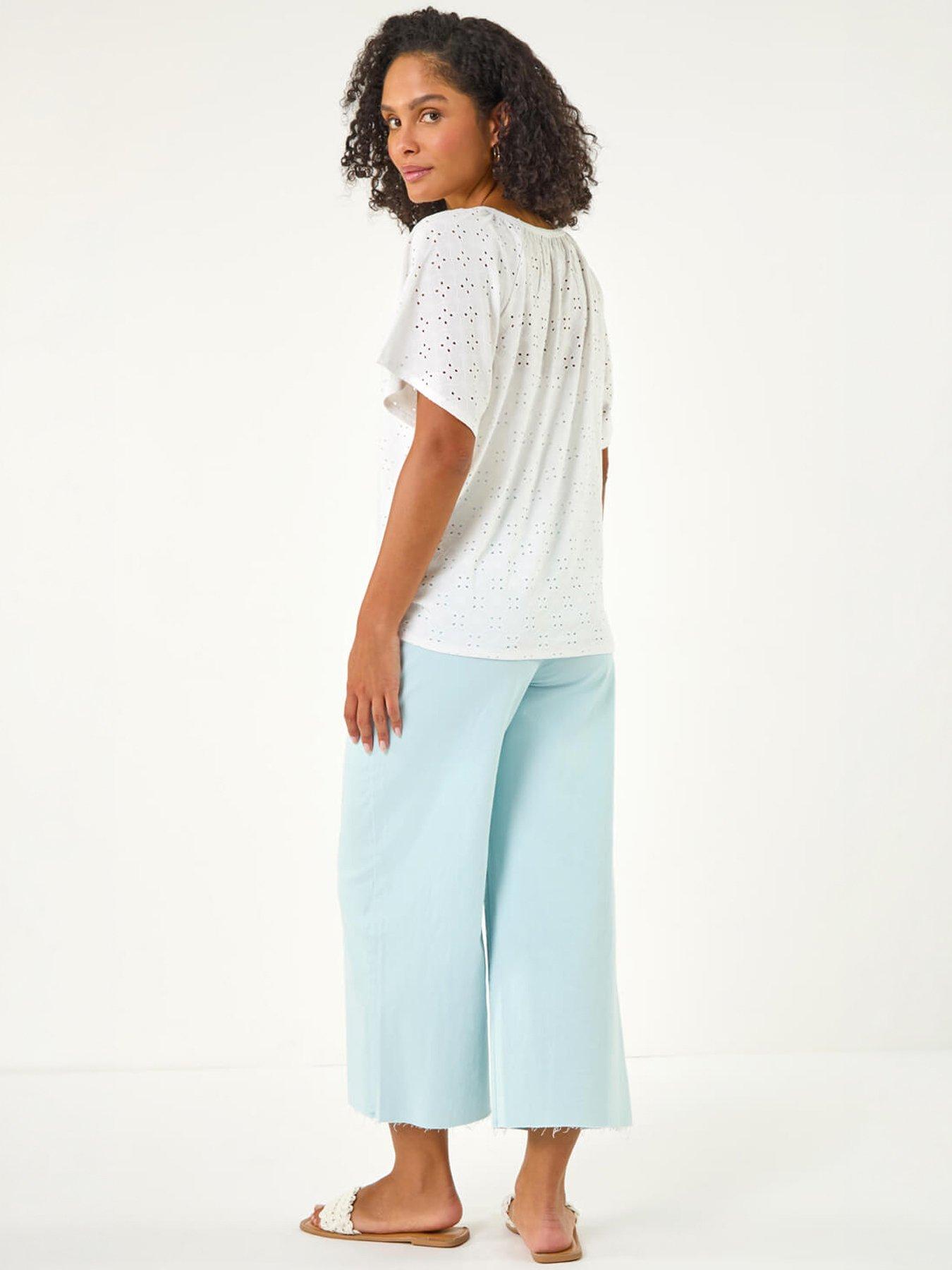 Image 4 of 5 of Roman Broderie Tie Front Top