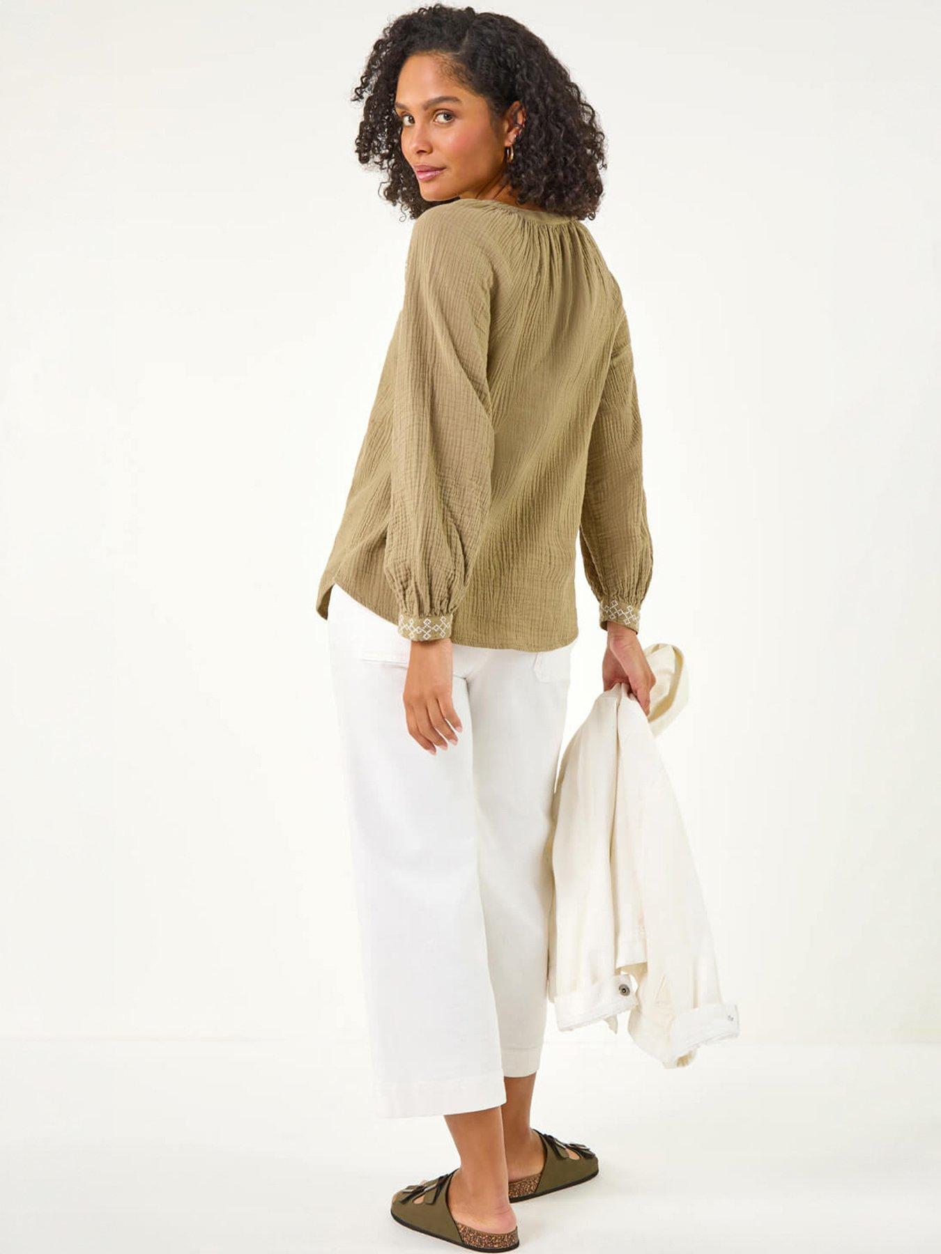 Image 2 of 5 of Roman Embroidered Neck Top