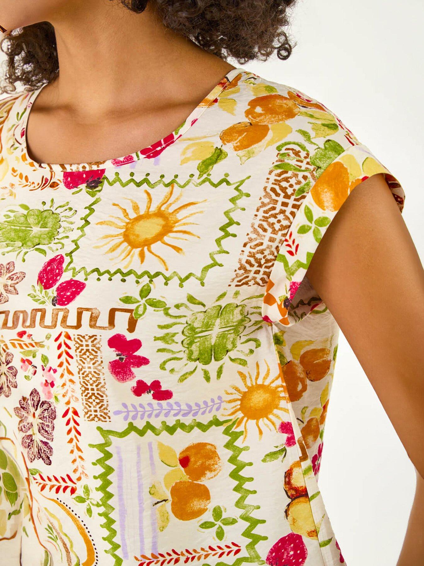 Image 2 of 5 of Roman Fruit Print Shell Top