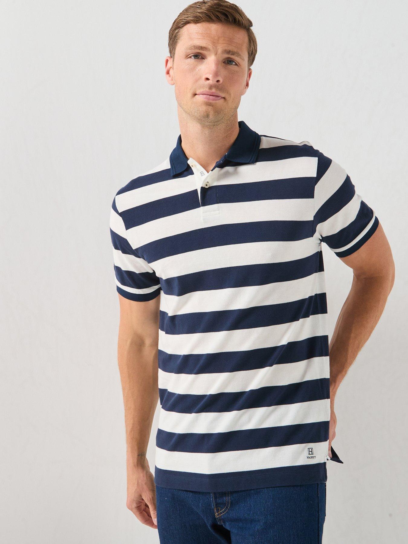 Hackett Heritage Stripe Polo Shirt - Navy