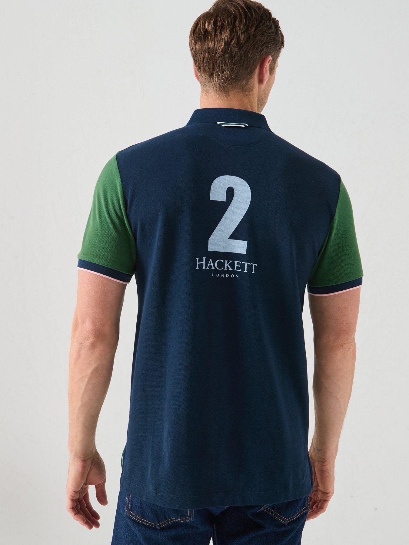 Image 2 of 6 of Hackett Heritage Chest Panel Polo Shirt - Green