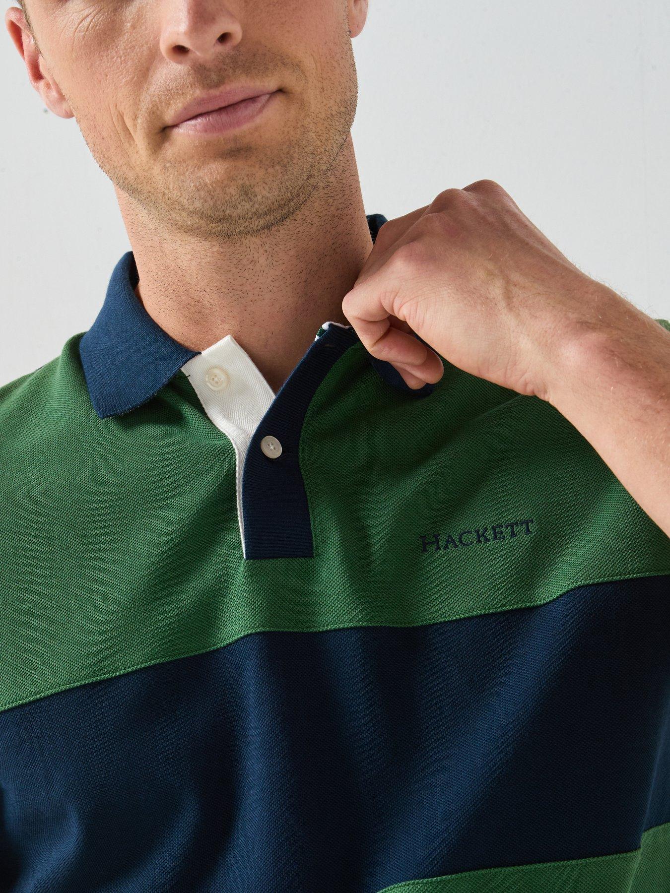 Image 5 of 6 of Hackett Heritage Chest Panel Polo Shirt - Green