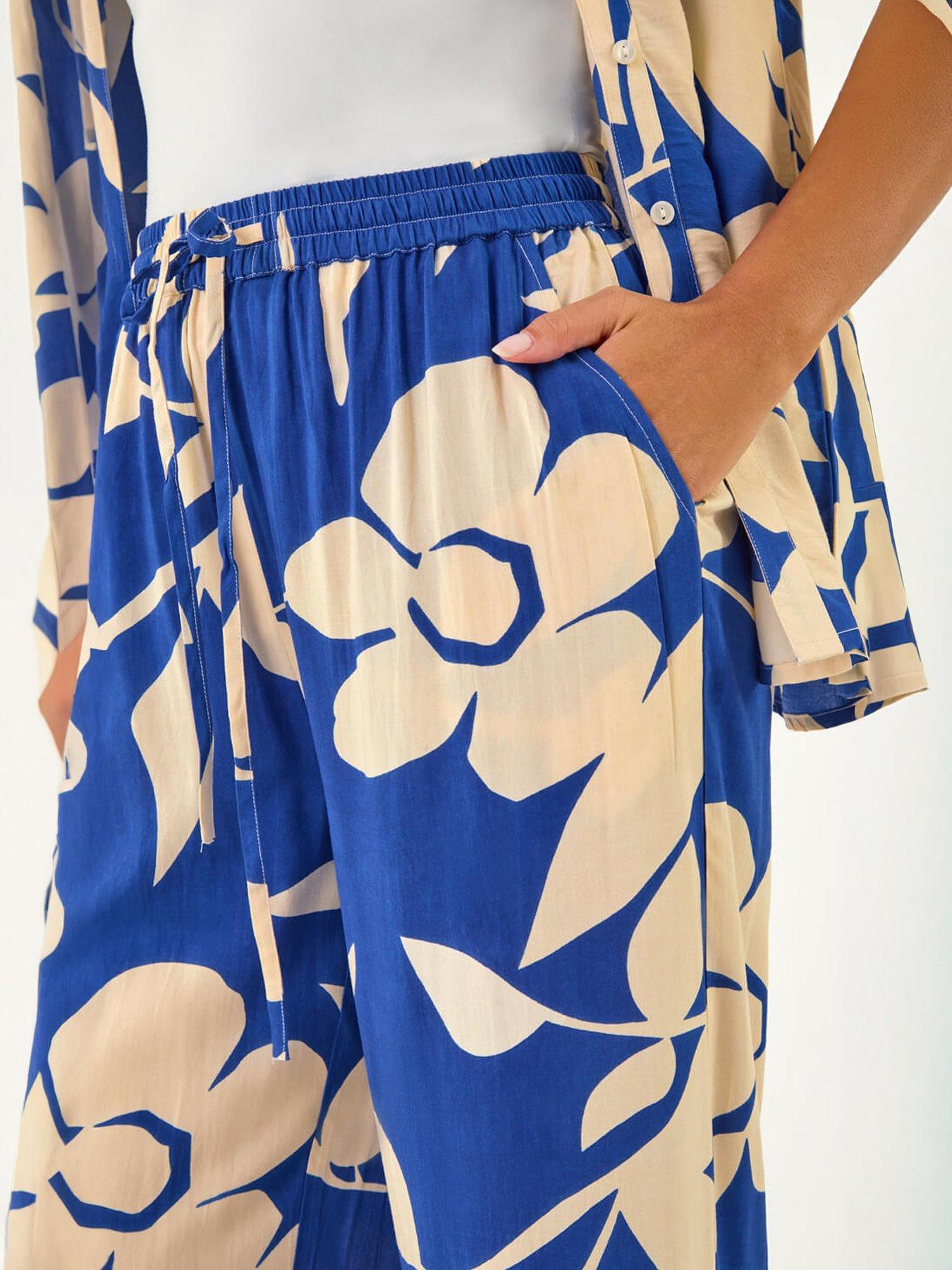 Image 2 of 5 of Roman Floral Mono Print Trouser