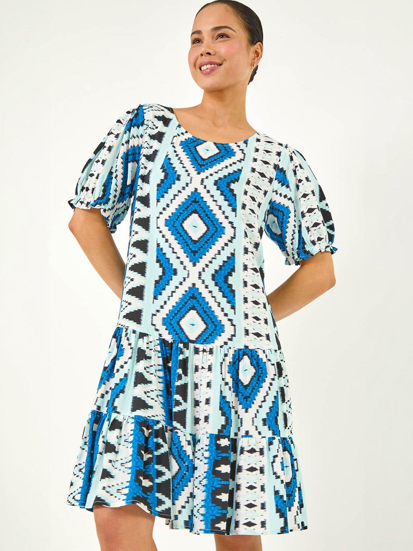 Image 5 of 5 of Roman Petite Aztec Smock Dress