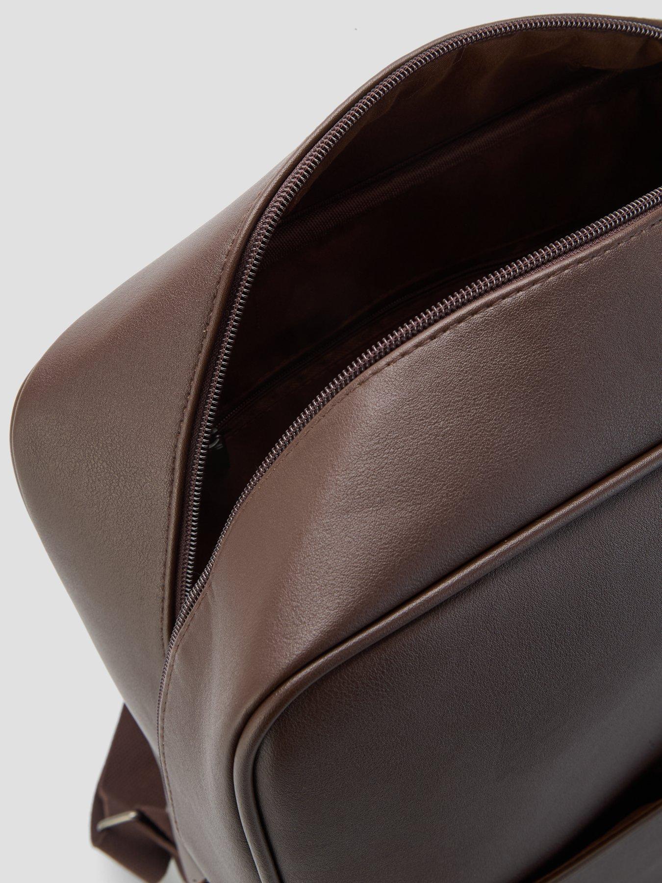 Image 5 of 5 of Jack & Jones Mens Coated Zip Front Pocket Backpack - Brown