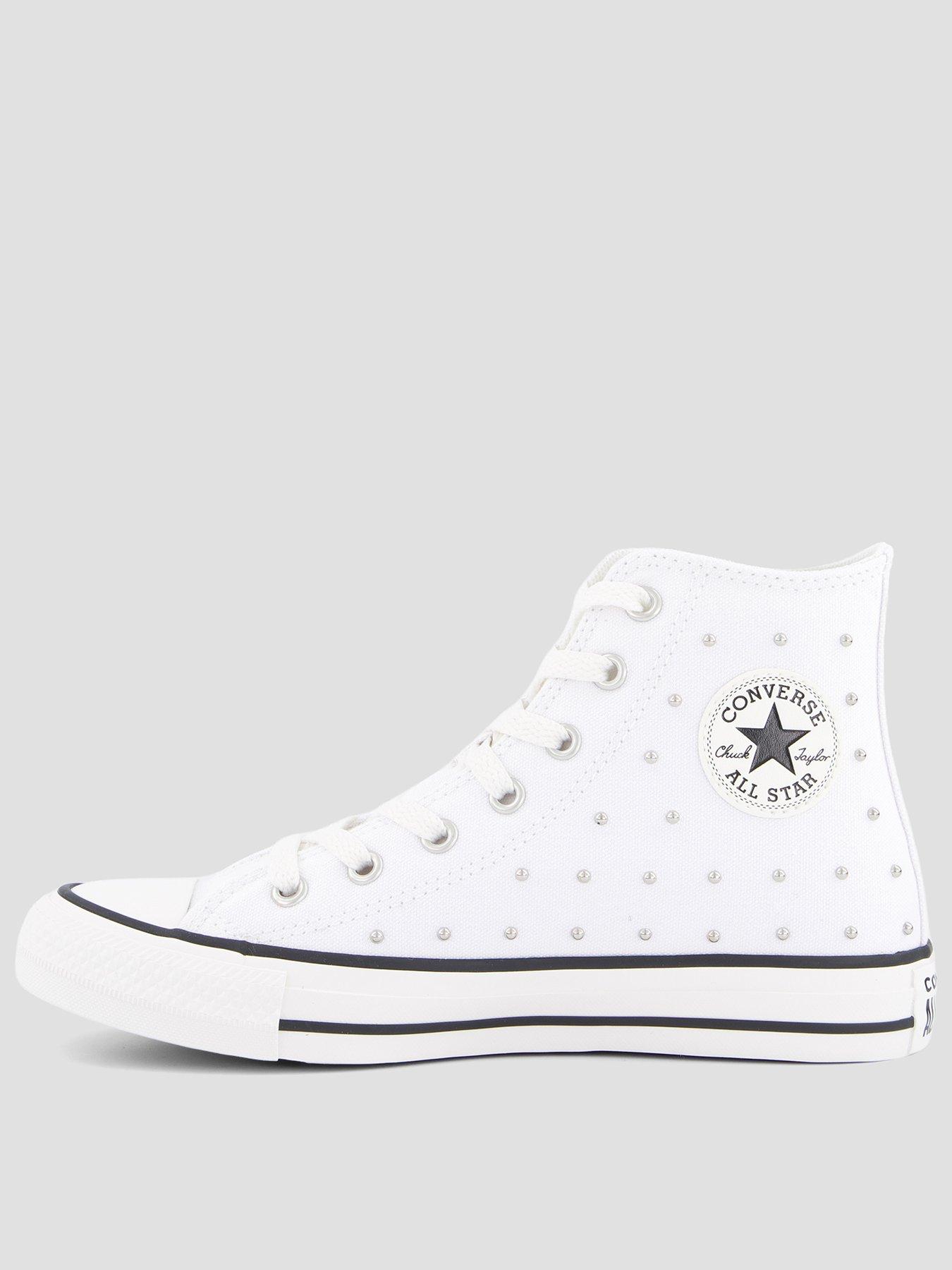 Converse Girls' Chuck Taylor All Star High Studded Trainers - White