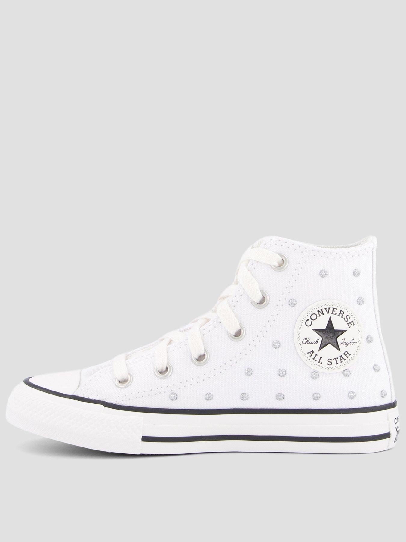 Image 1 of 7 of Converse Kids Soft Goth Chuck Taylor All Star Trainers - White