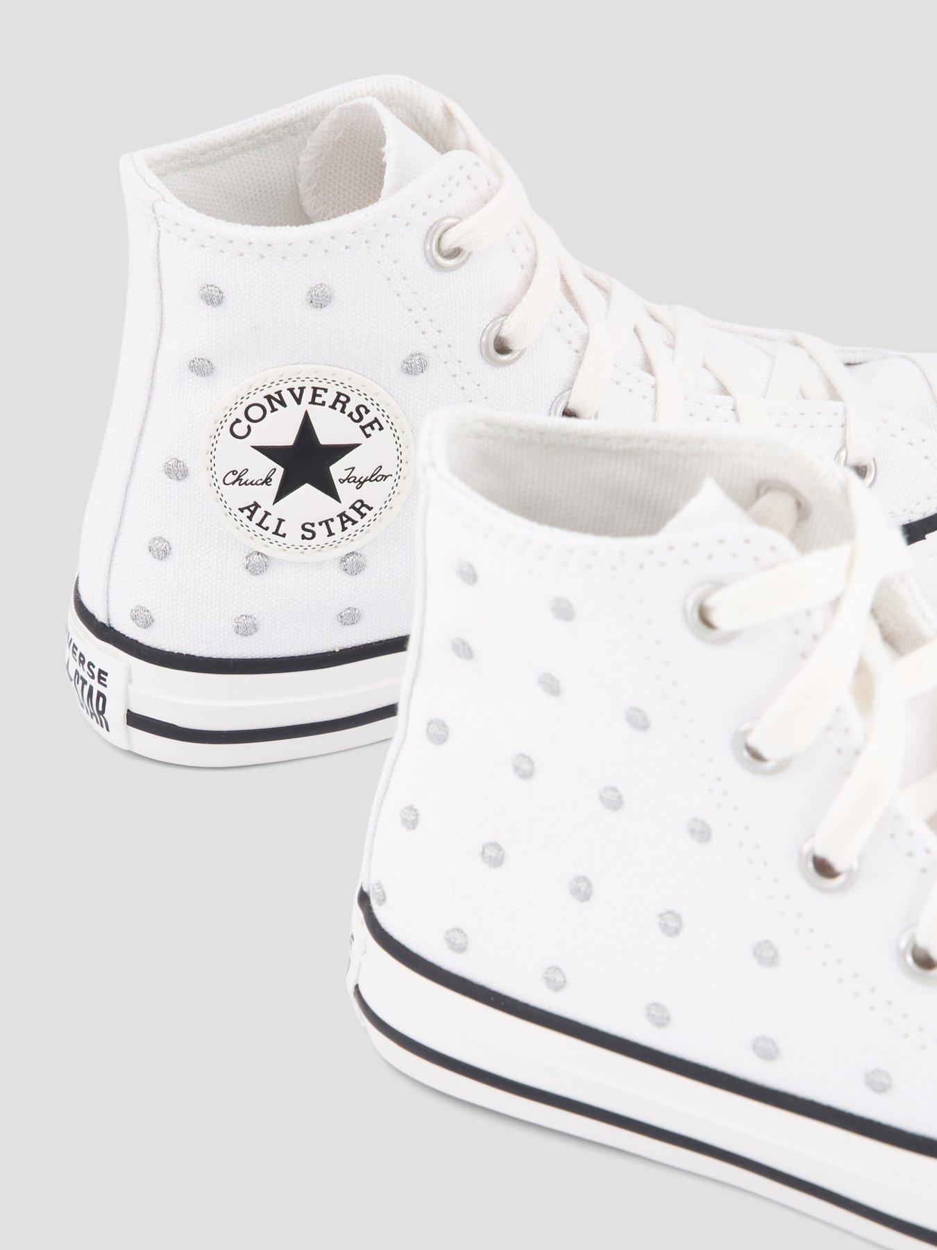 Image 5 of 7 of Converse Kids Soft Goth Chuck Taylor All Star Trainers - White