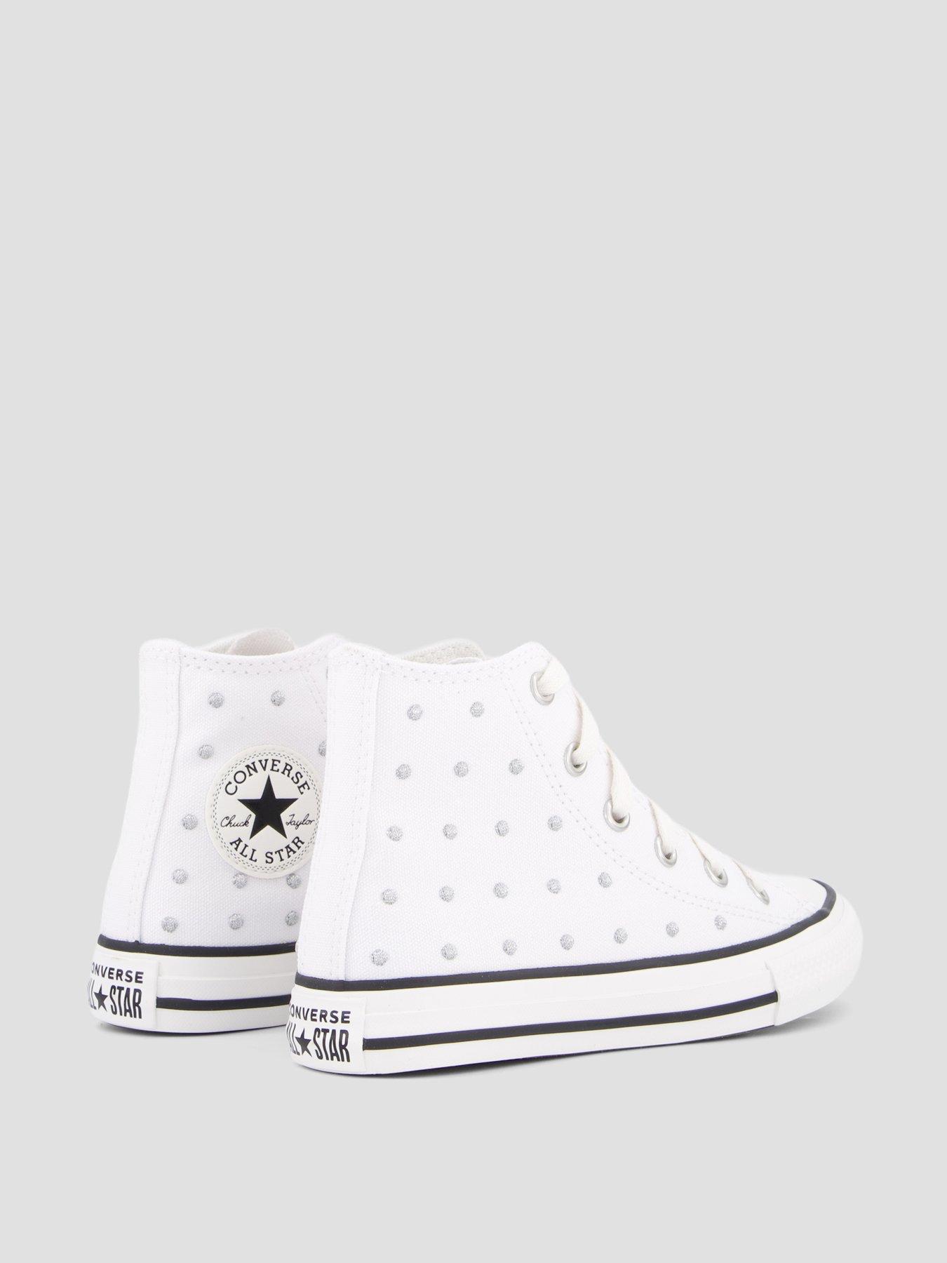 Image 6 of 7 of Converse Kids Soft Goth Chuck Taylor All Star Trainers - White