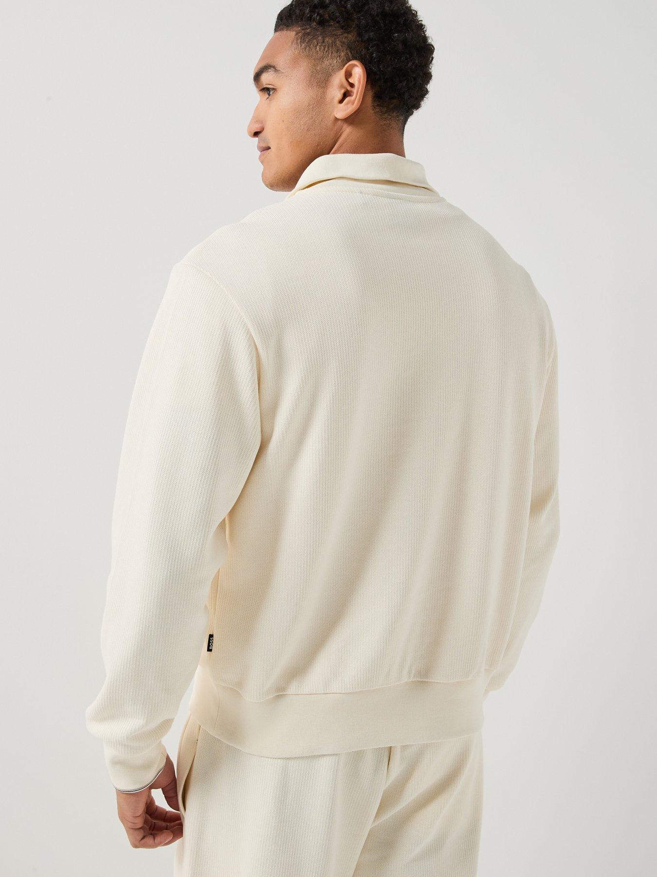 Image 2 of 6 of BOSS C-Seidler 55 1/4 Zip Sweatshirt - White