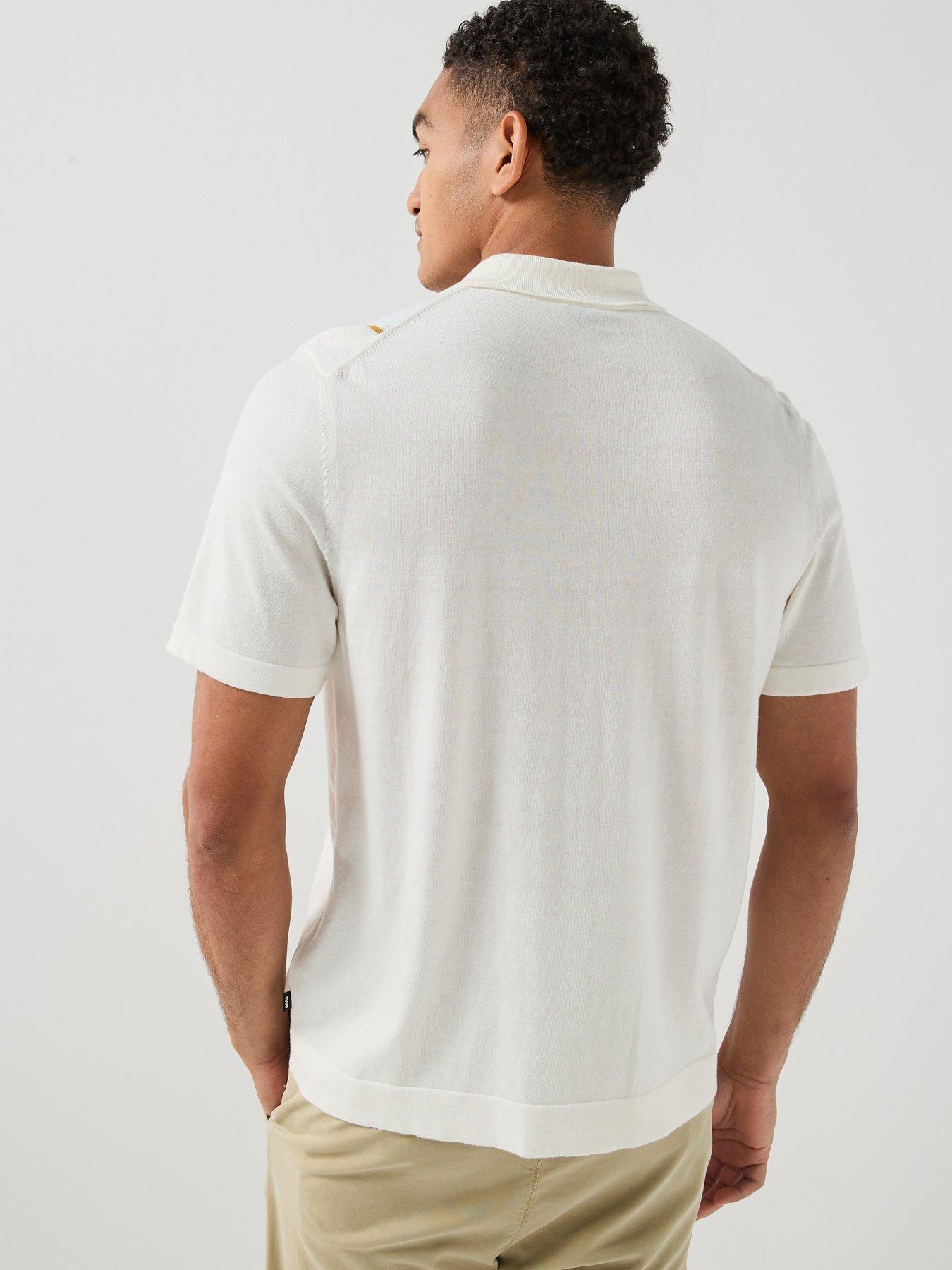 Image 2 of 6 of BOSS C-Lastro Knitted Short Sleeve Shirt - White