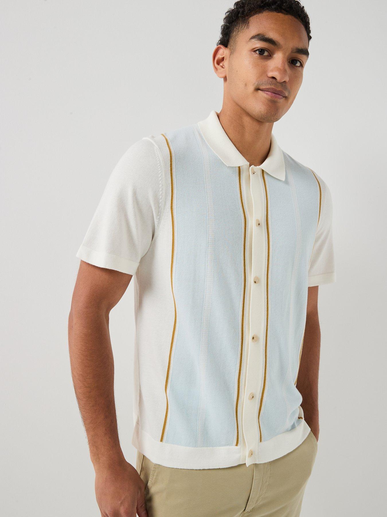 Image 5 of 6 of BOSS C-Lastro Knitted Short Sleeve Shirt - White