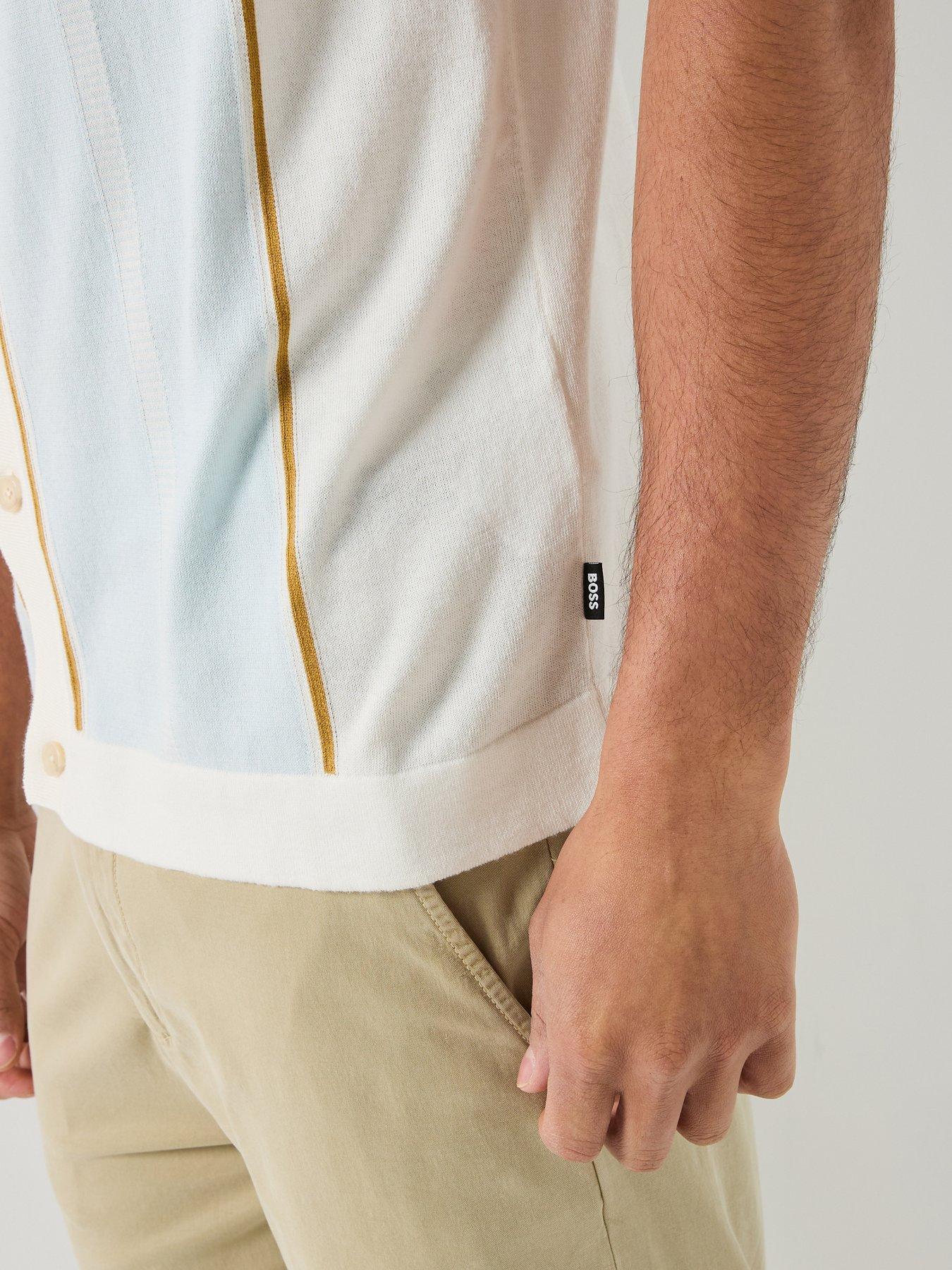 Image 6 of 6 of BOSS C-Lastro Knitted Short Sleeve Shirt - White