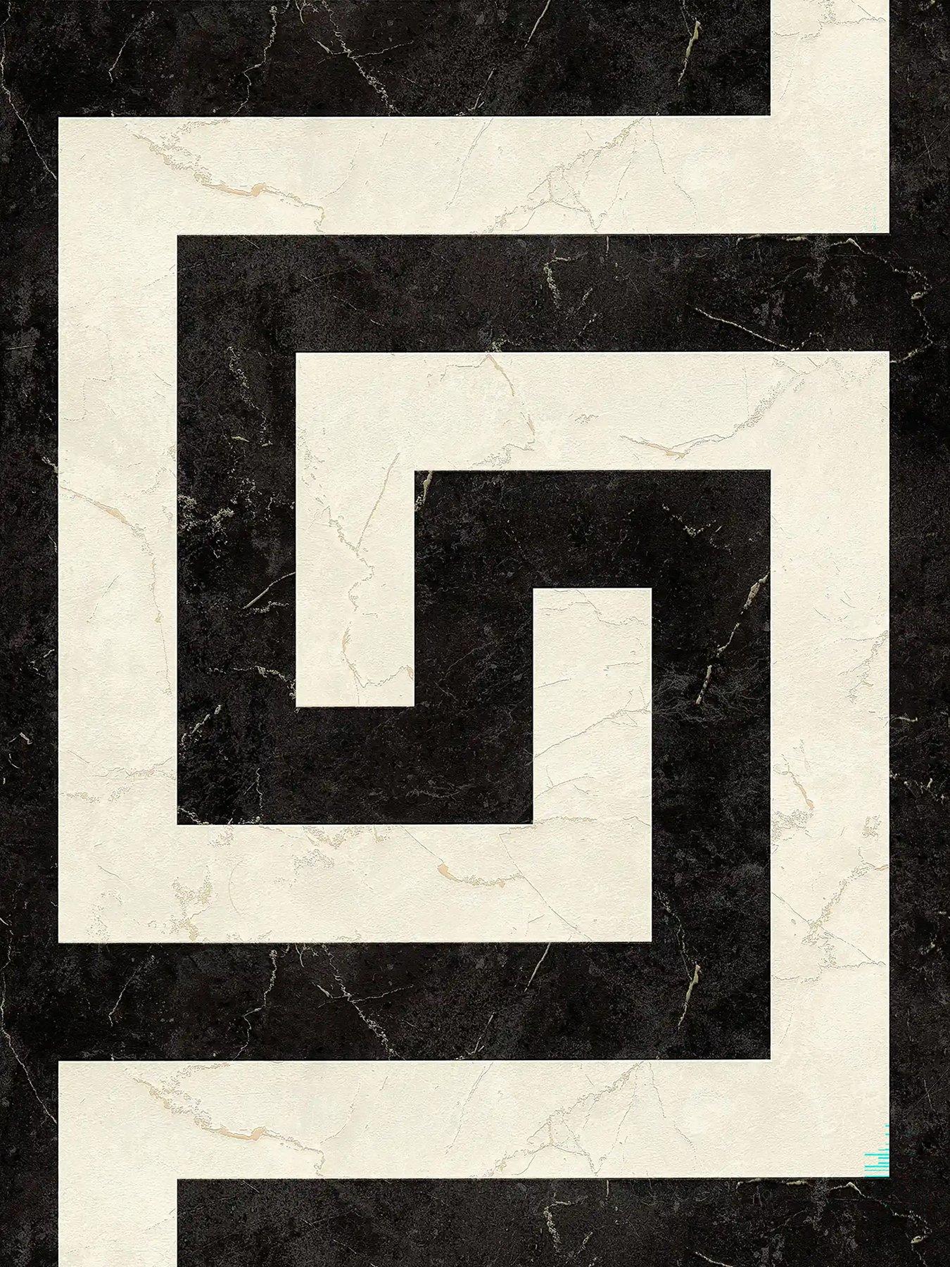 Image 2 of 4 of Versace Versace Greek Key Cream & Black