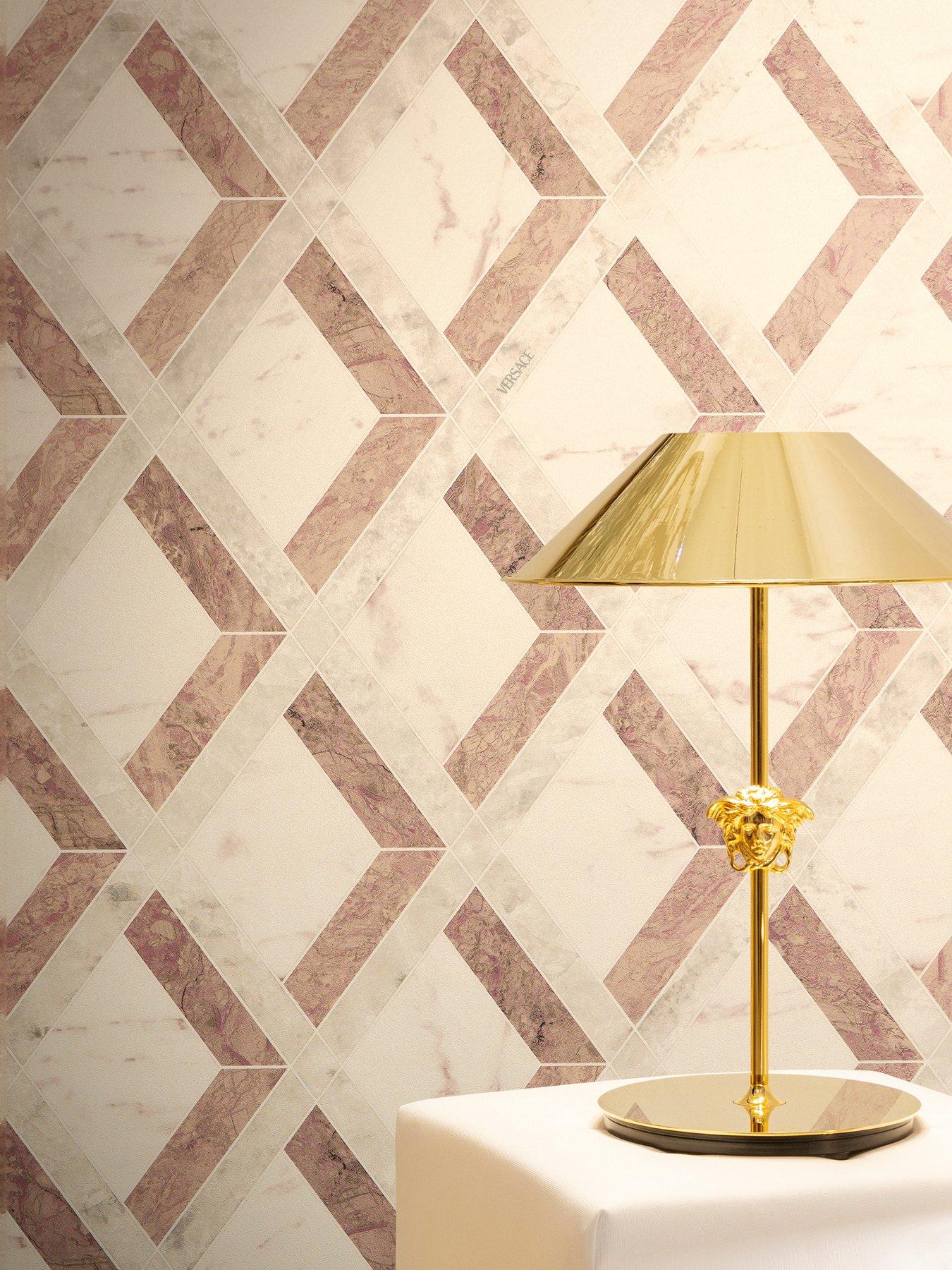 Image 1 of 5 of Versace Lattice Rose Beige Cream