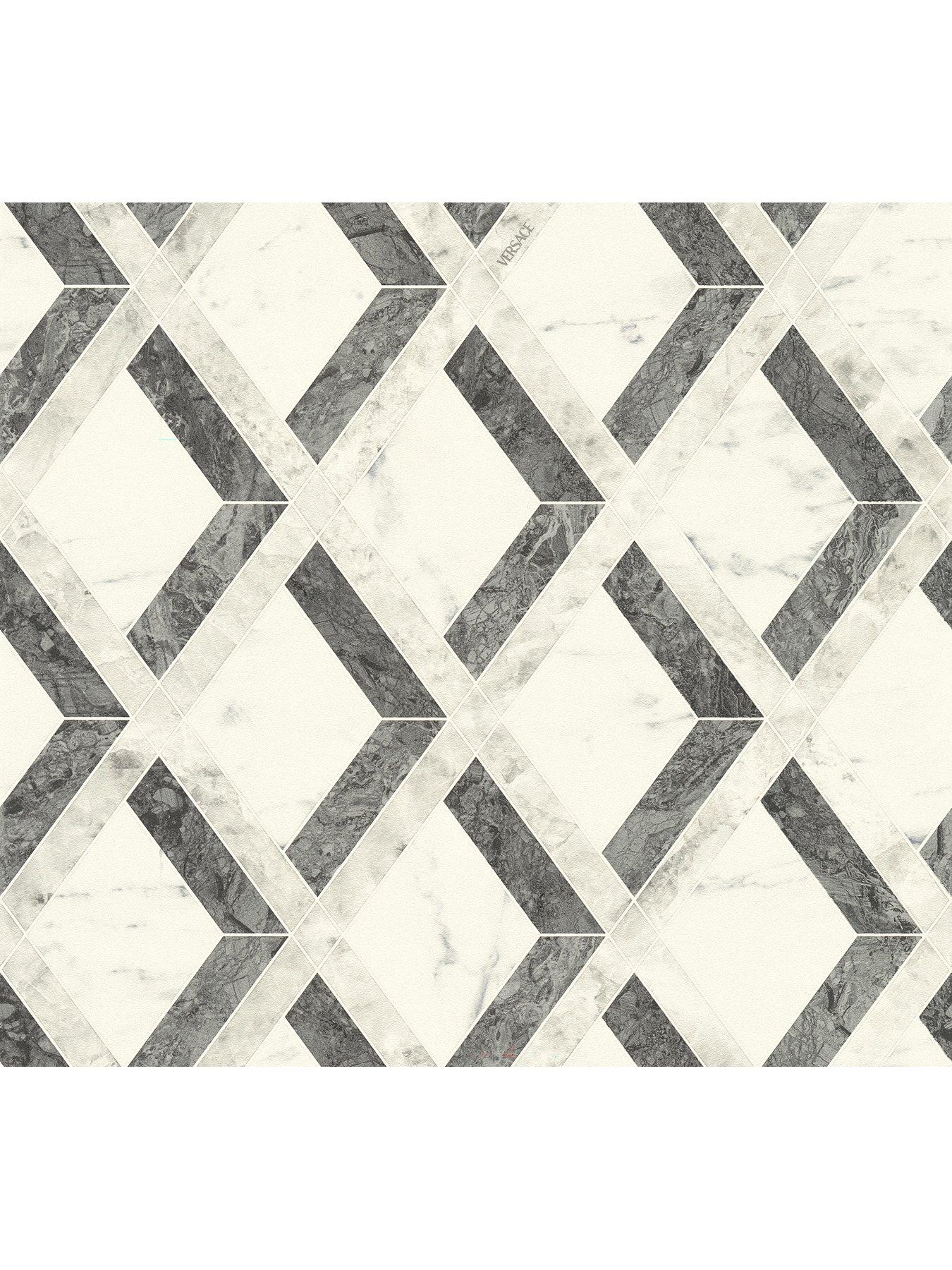 Image 2 of 5 of Versace Versace Lattice Charcoal Grey Cream