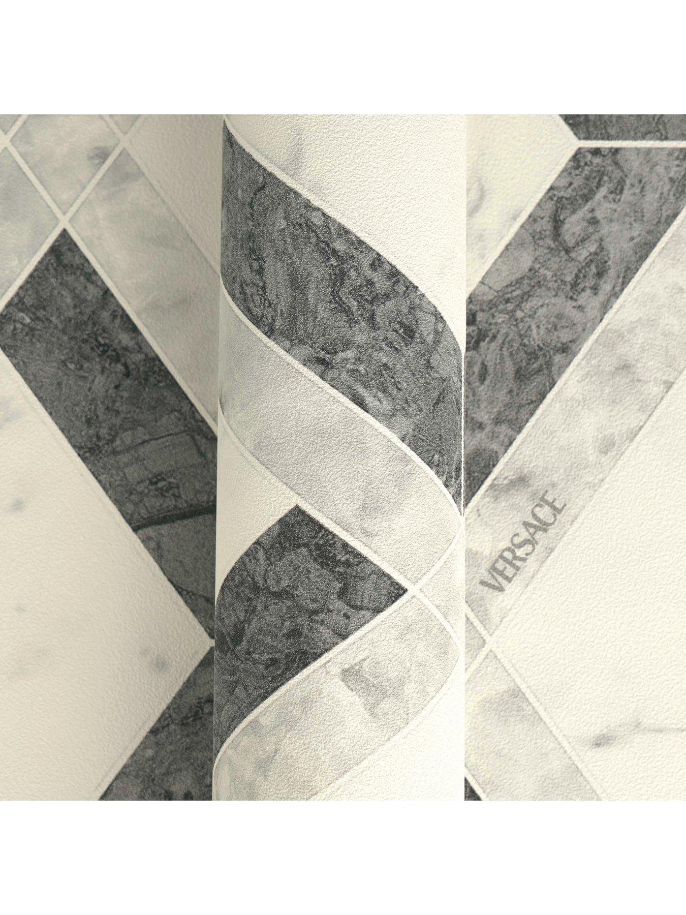 Image 3 of 5 of Versace Versace Lattice Charcoal Grey Cream