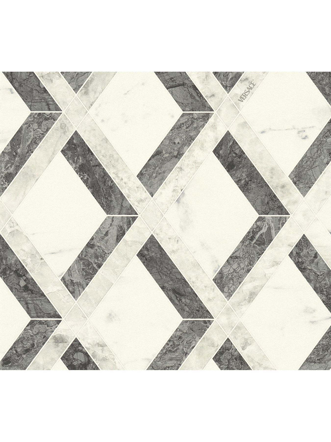 Image 4 of 5 of Versace Versace Lattice Charcoal Grey Cream