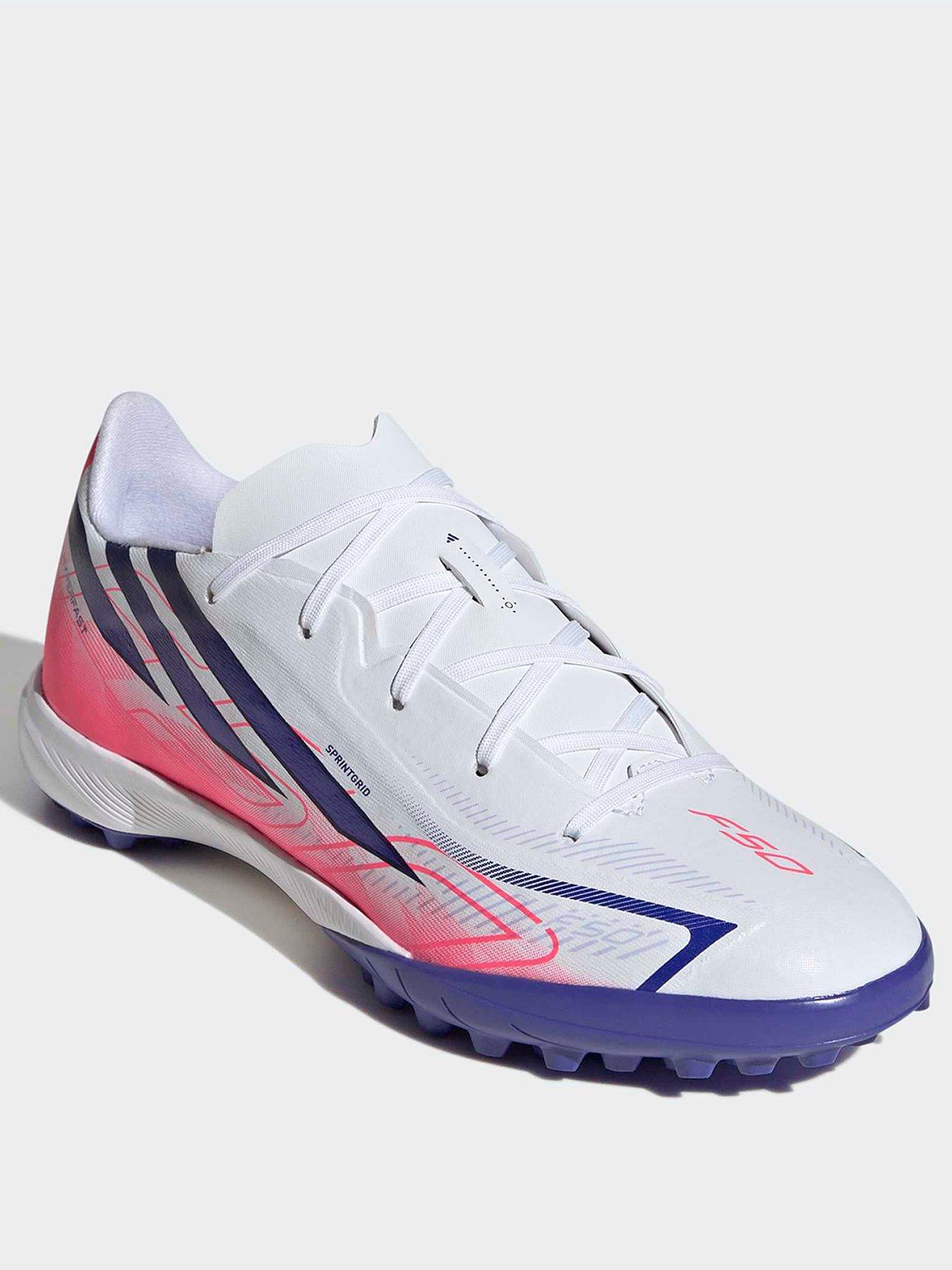 Image 2 of 7 of adidas Junior F50 Hyperfast League Astro Turf Football Boots - White