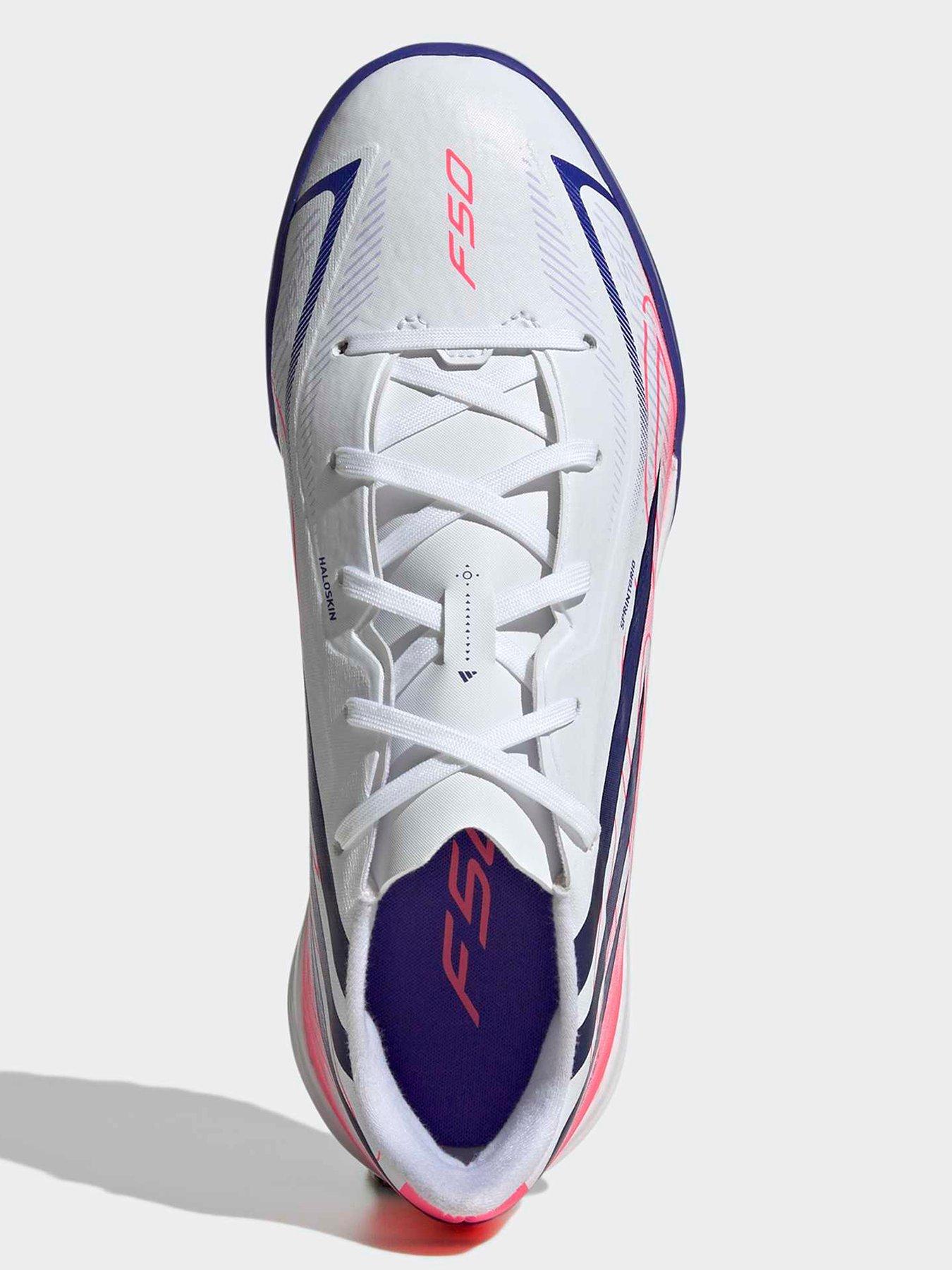 Image 4 of 7 of adidas Junior F50 Hyperfast League Astro Turf Football Boots - White